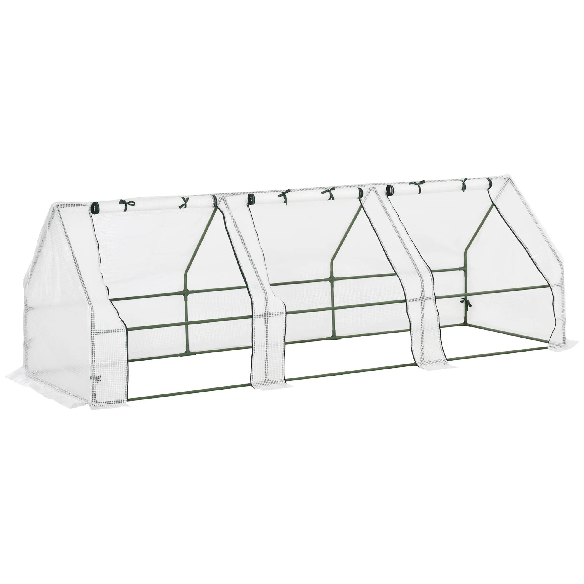 Outsunny Invernadero De Terraza 270x90x90 Cm Con Ventanas Cultivo Plantas Blanco