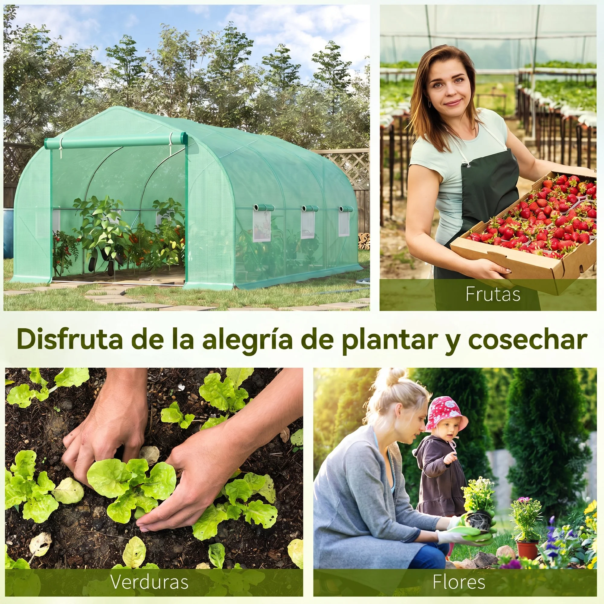 Outsunny Invernadero De Túnel De Jardín 4,5x3x2,05 M Politunel Cultivo Planta - Image 6