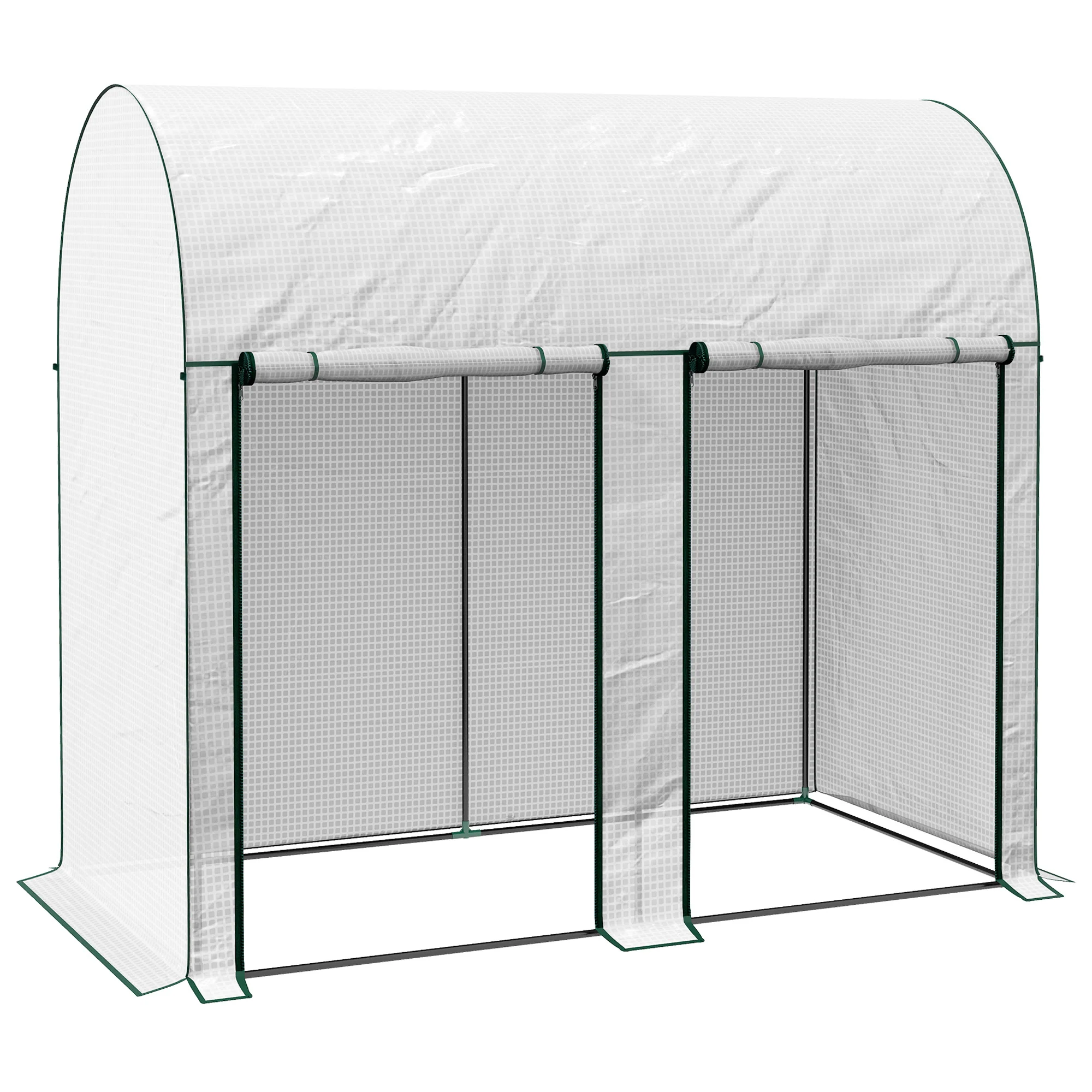 Outsunny Invernadero Pequeño Con 2 Puerta Con Cremallera 200x100x178 Cm Blanco