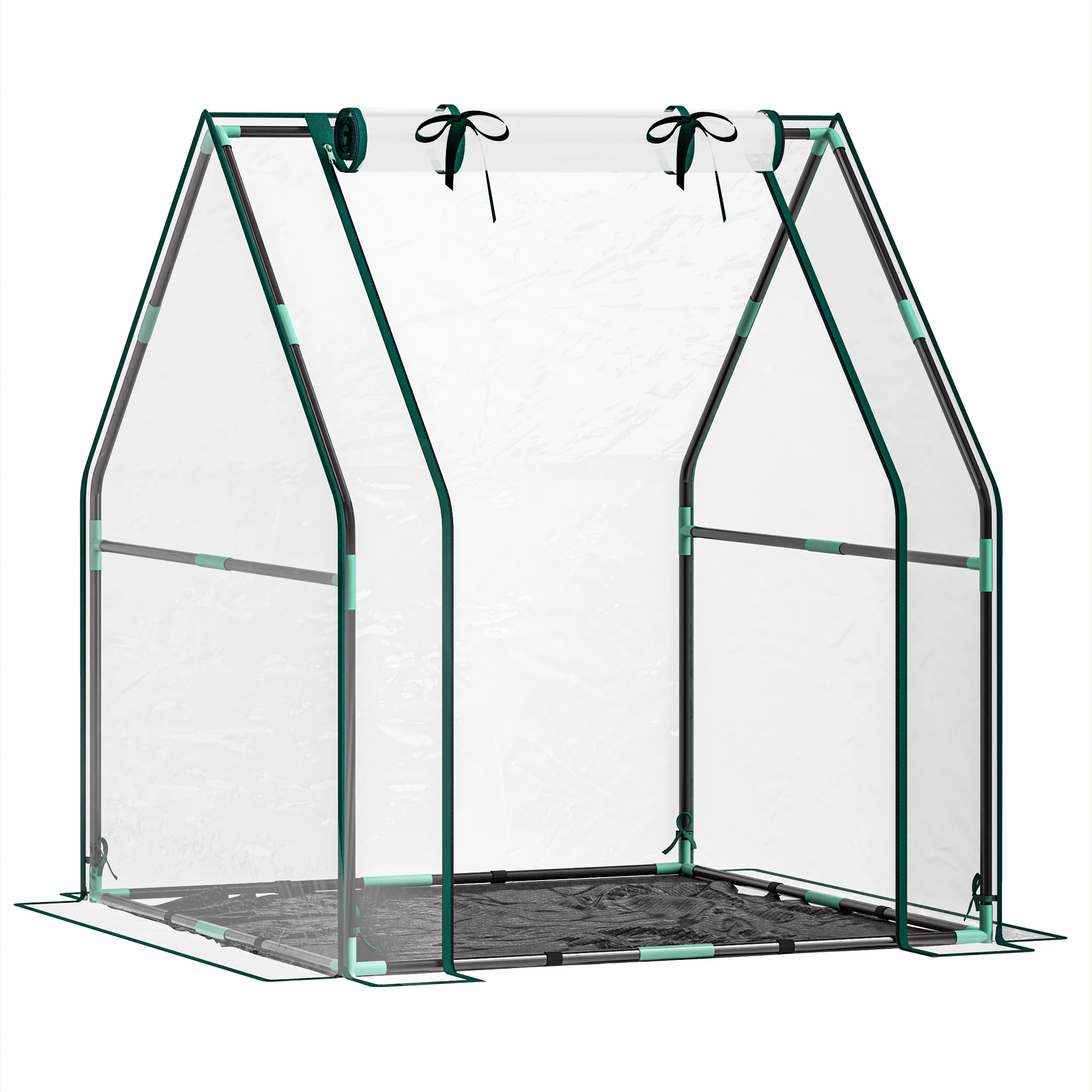 Outsunny Invernadero Pequeño Con Base De Tela Pe Impermeable Transparente