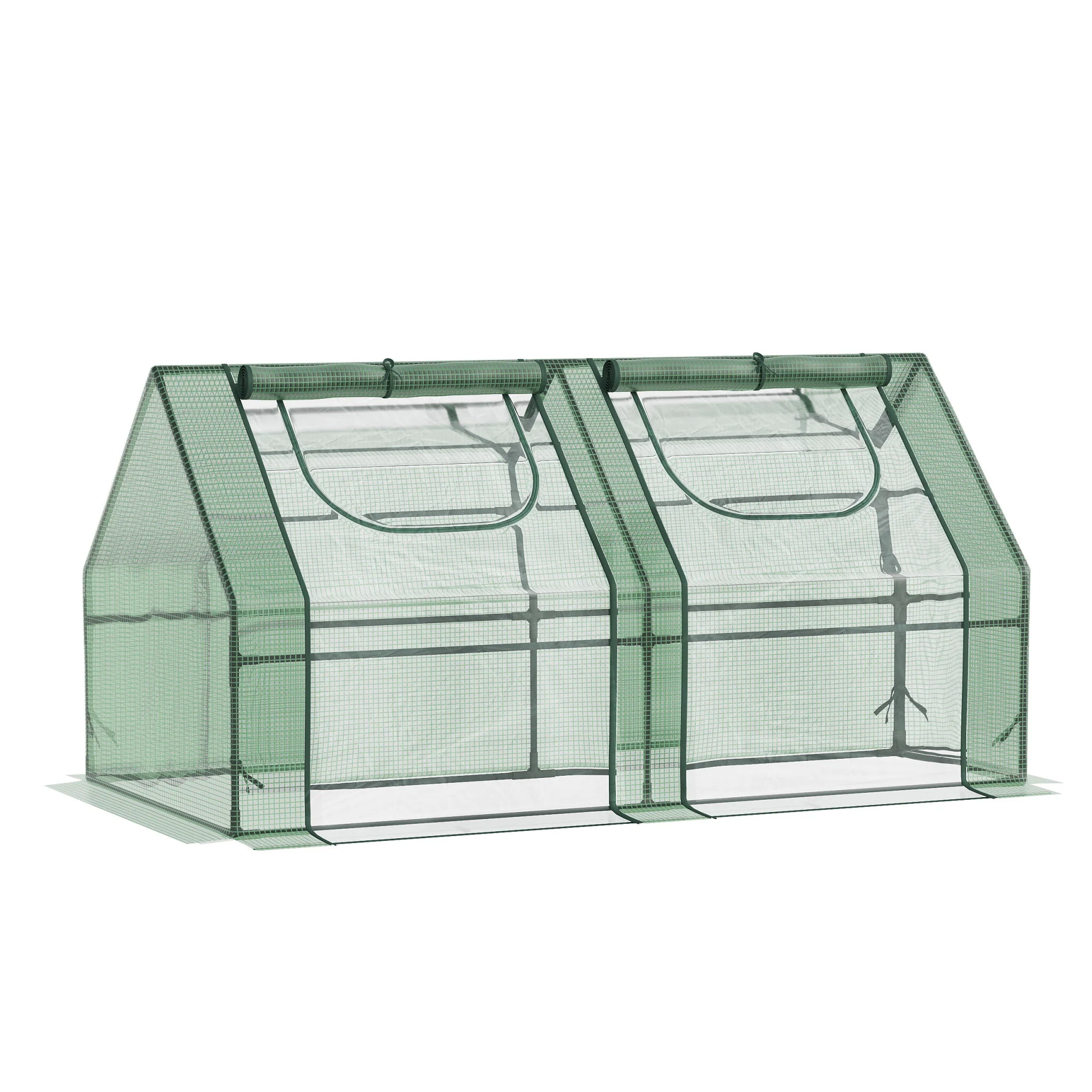 Outsunny Invernadero Pequeño Con Cubierta Doble 180x90x90 Cm Verde