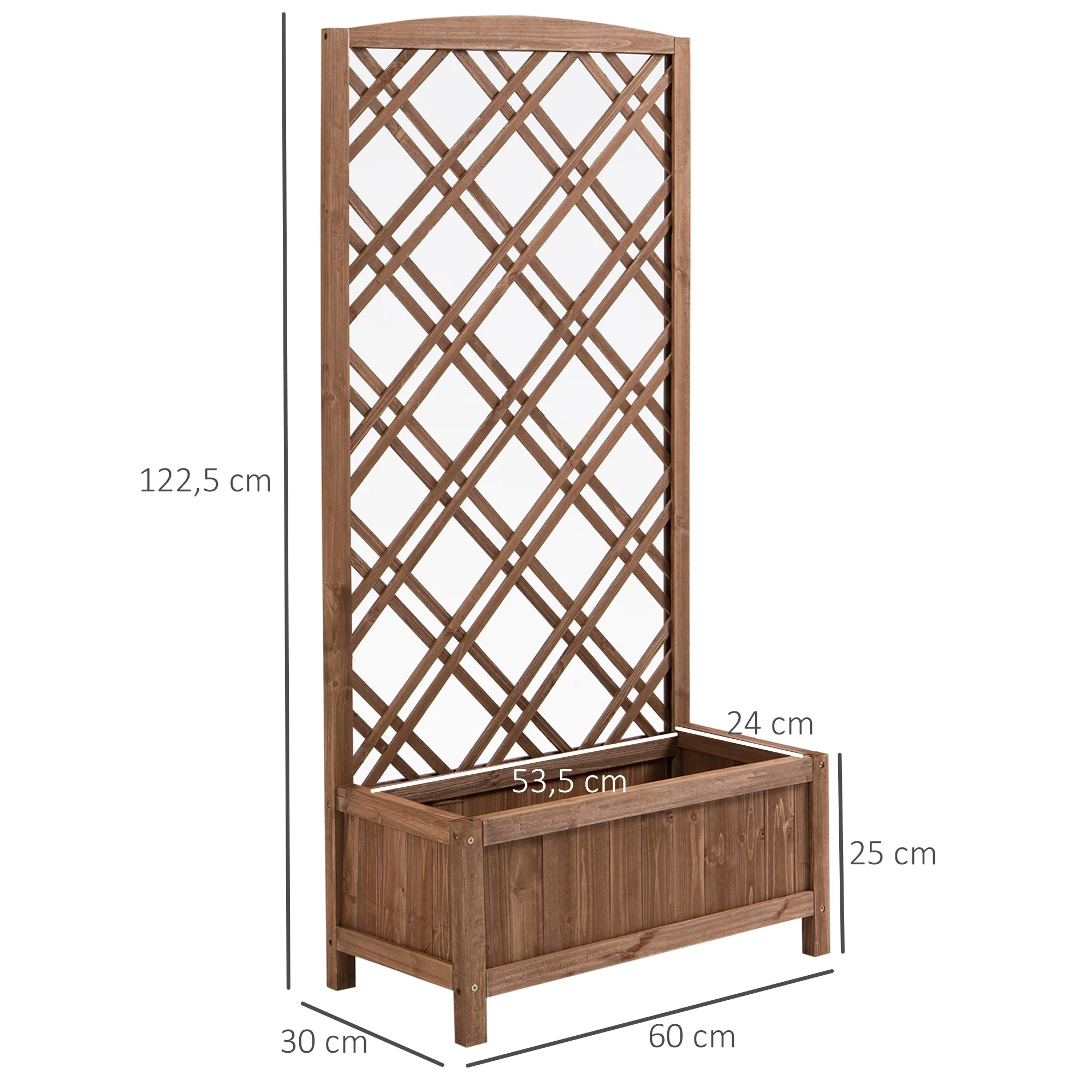 Outsunny Jardinera Con Enrejado Para Trepadora Cultivos Plantas 60x30x122,5 Cm - Image 3