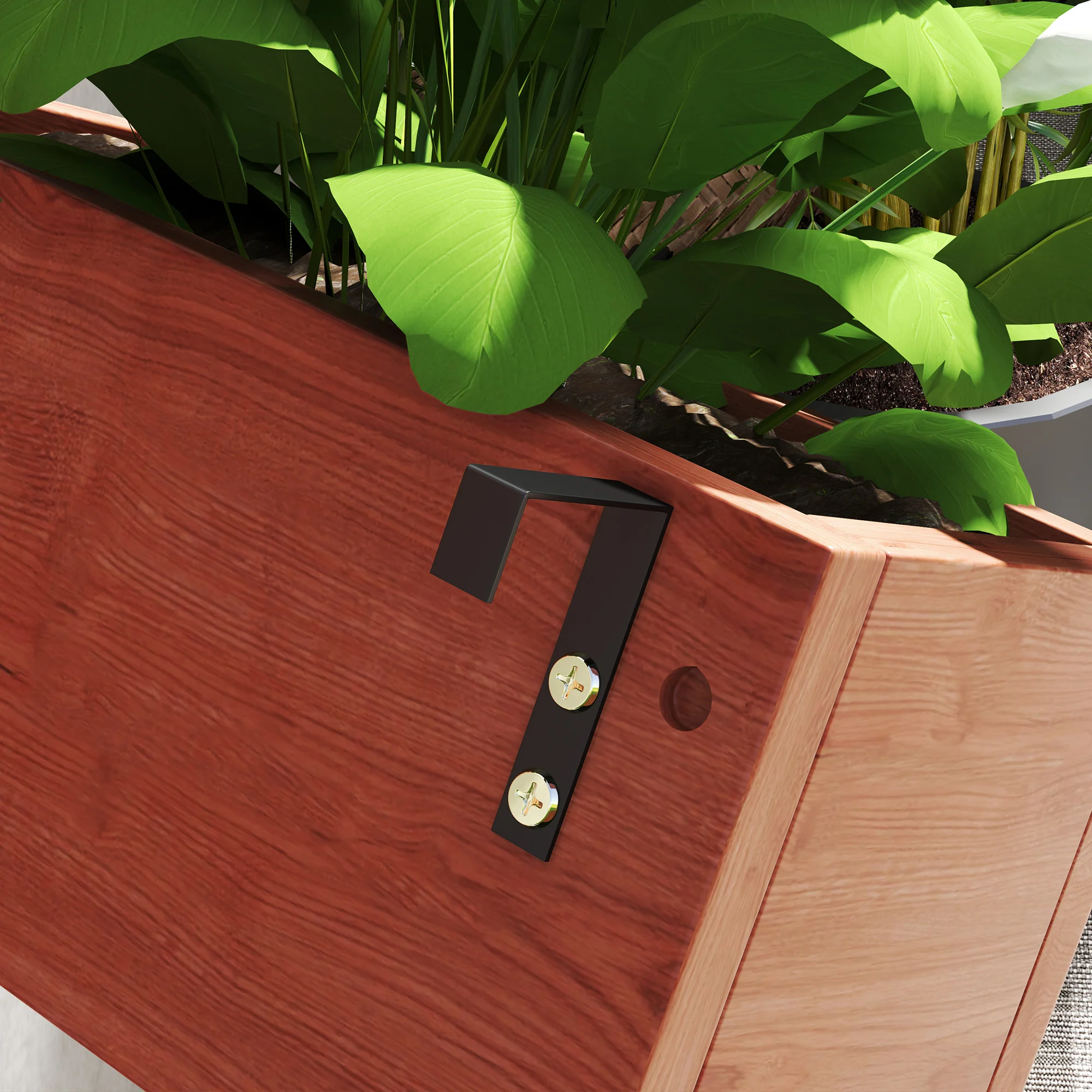 Outsunny Jardinera De Pared Con Enrejado De Madera 3 Macetas Móviles 60x16x80 Cm - Image 5