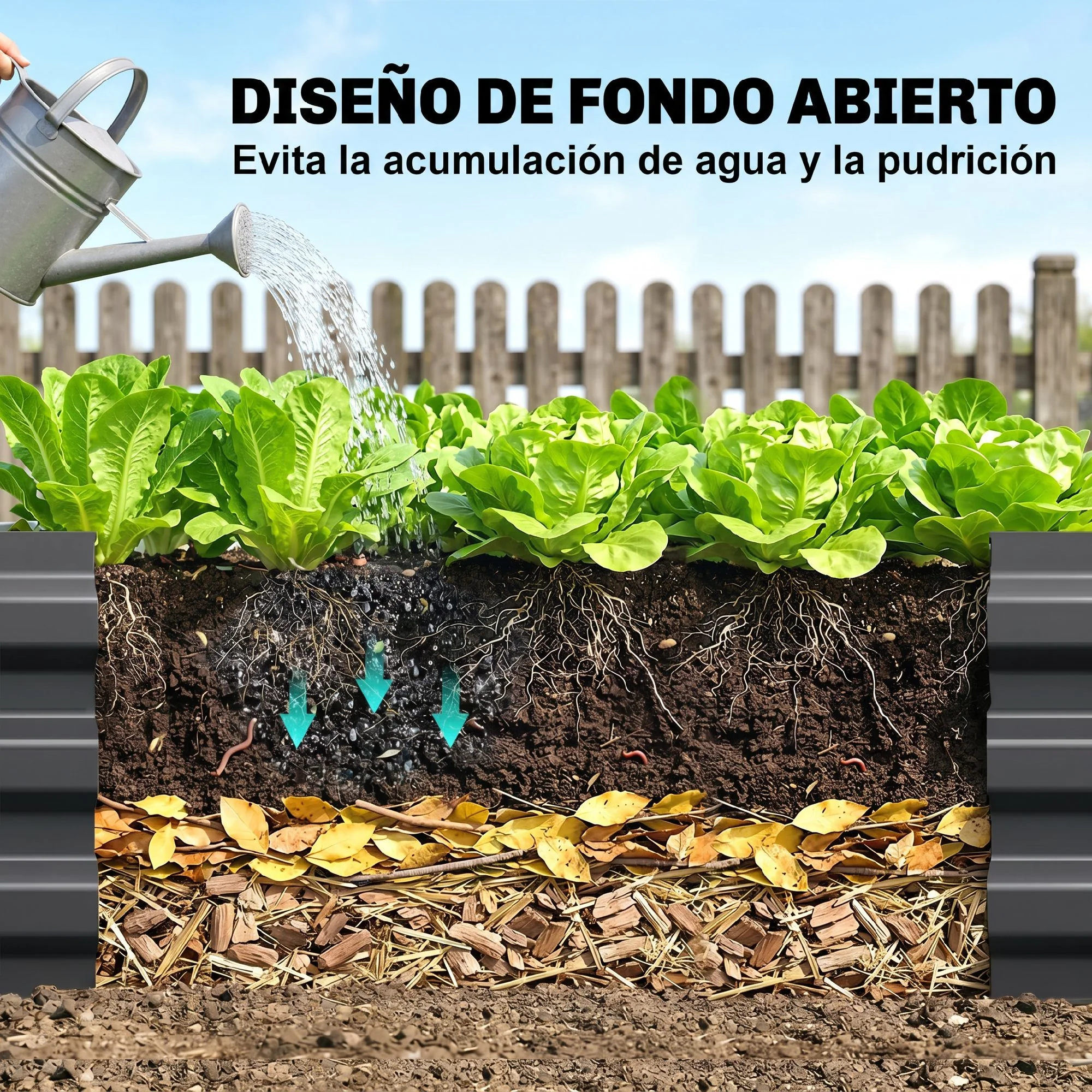 Outsunny Jardinera Exterior Grande Rectangular De Acero Galvanizado 240x60x30 Cm - Image 6