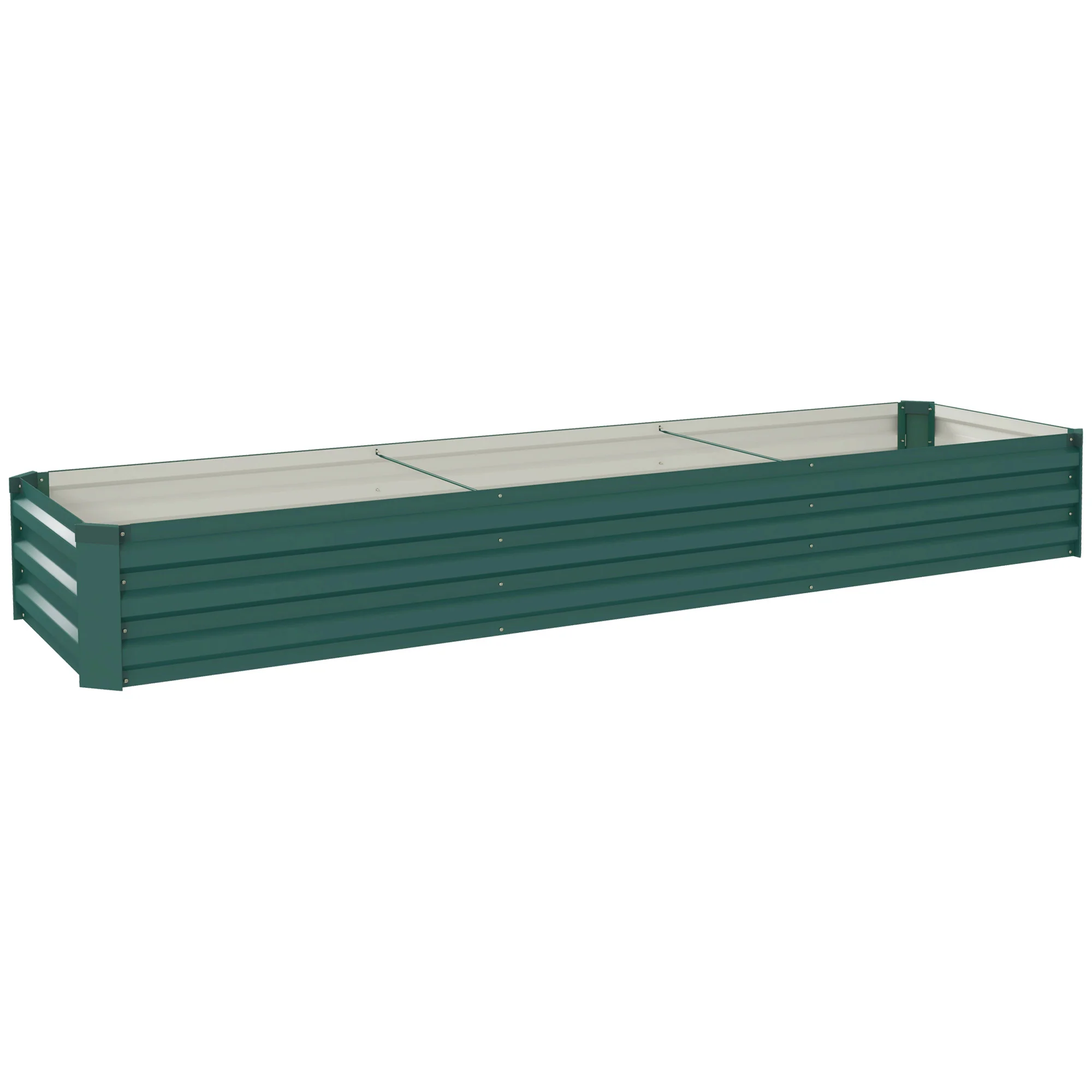 Outsunny Jardinera Exterior Grande Rectangular De Acero Galvanizado 240x60x30 Cm
