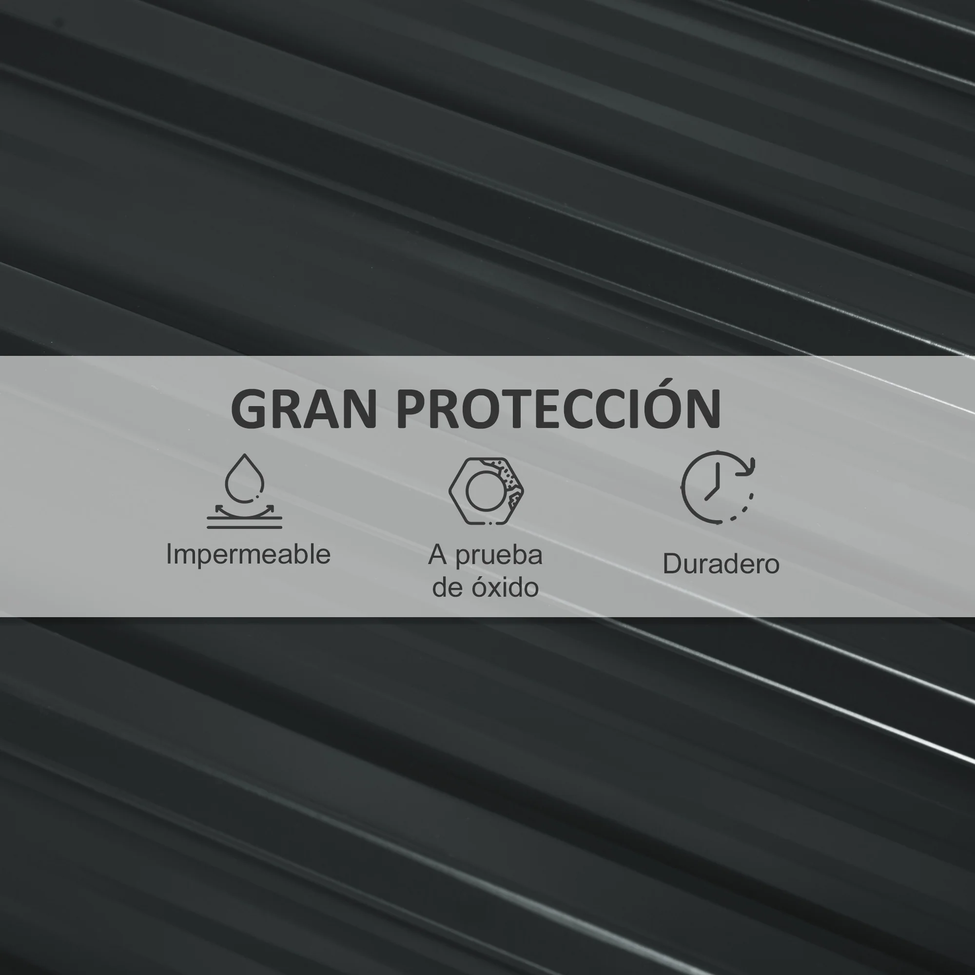 Outsunny Juego De 12 Paneles Para Tejado De Acero Galvanizado 129x45cm Gris - Image 6