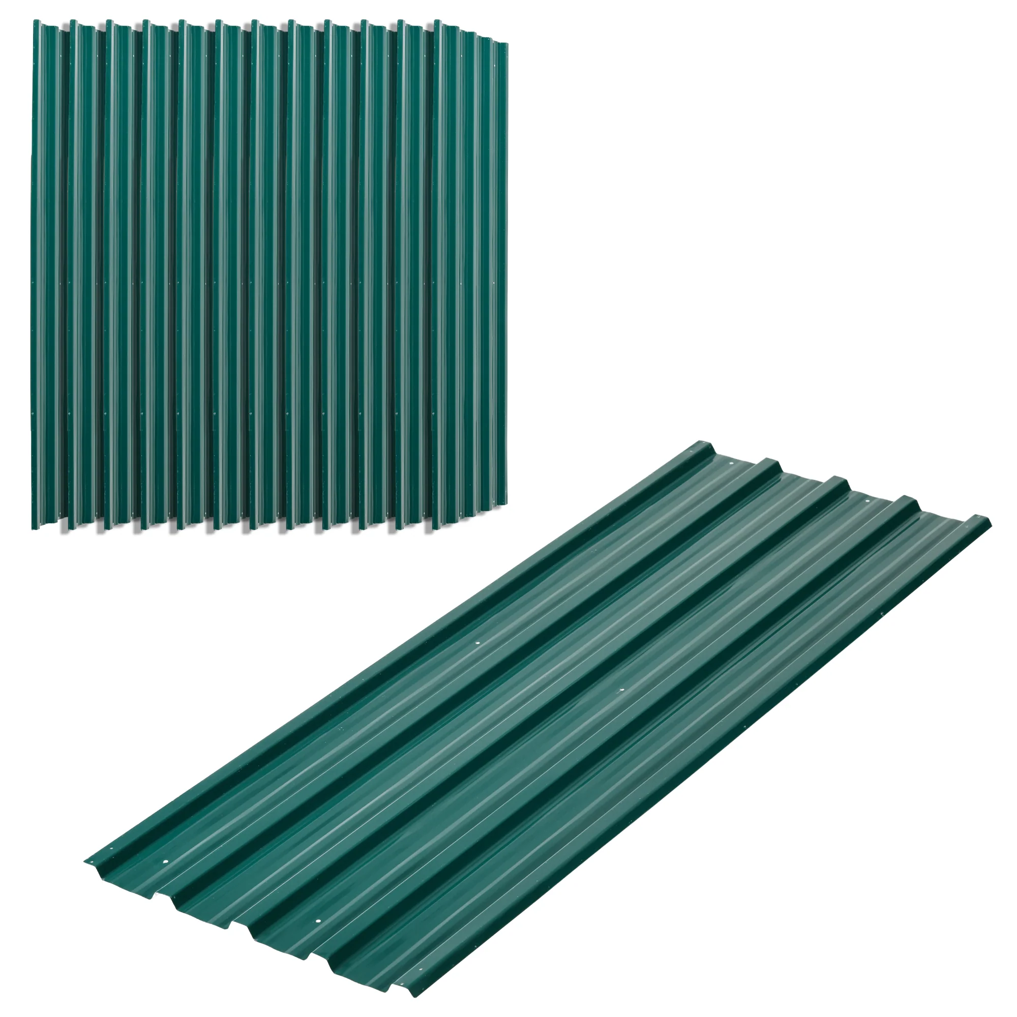 Outsunny Juego De 12 Paneles Para Tejado De Acero Galvanizado 129x45cm Verde