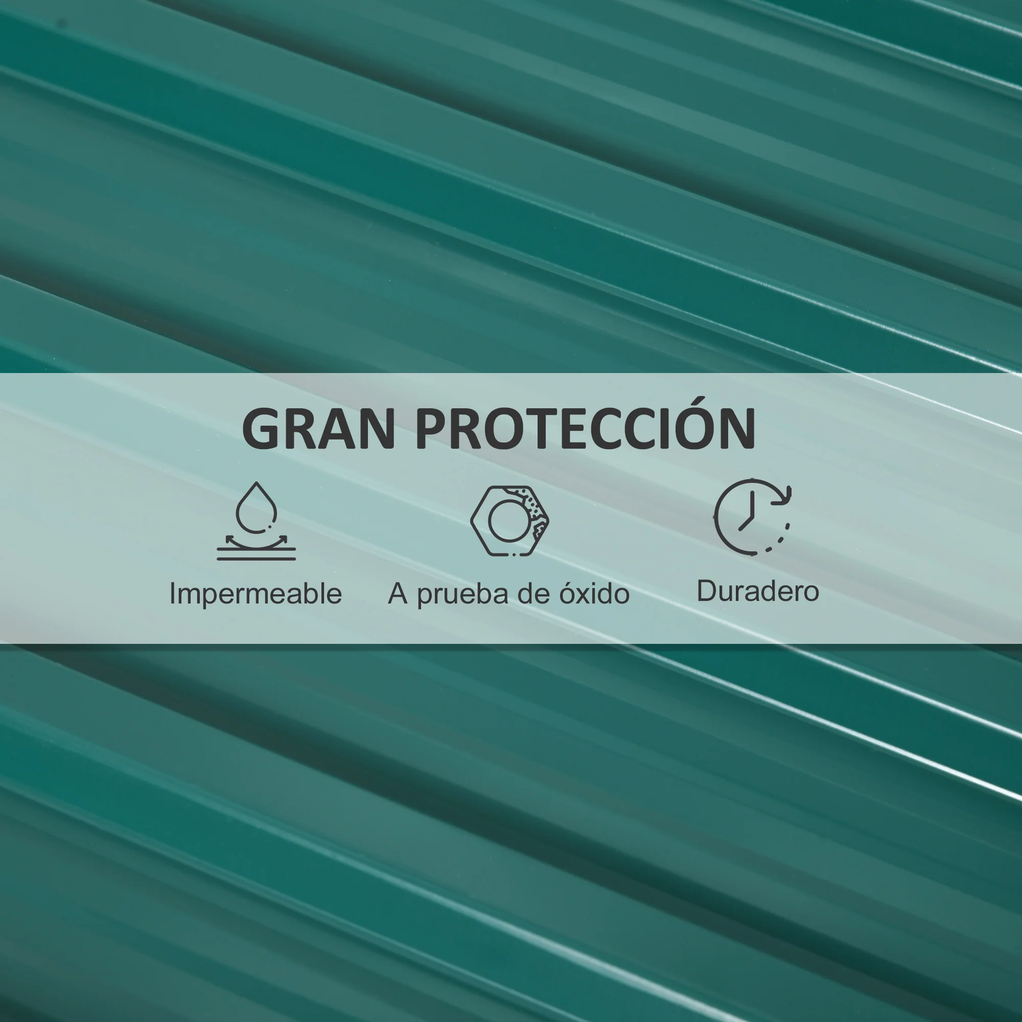 Outsunny Juego De 12 Paneles Para Tejado De Acero Galvanizado 129x45cm Verde - Image 6