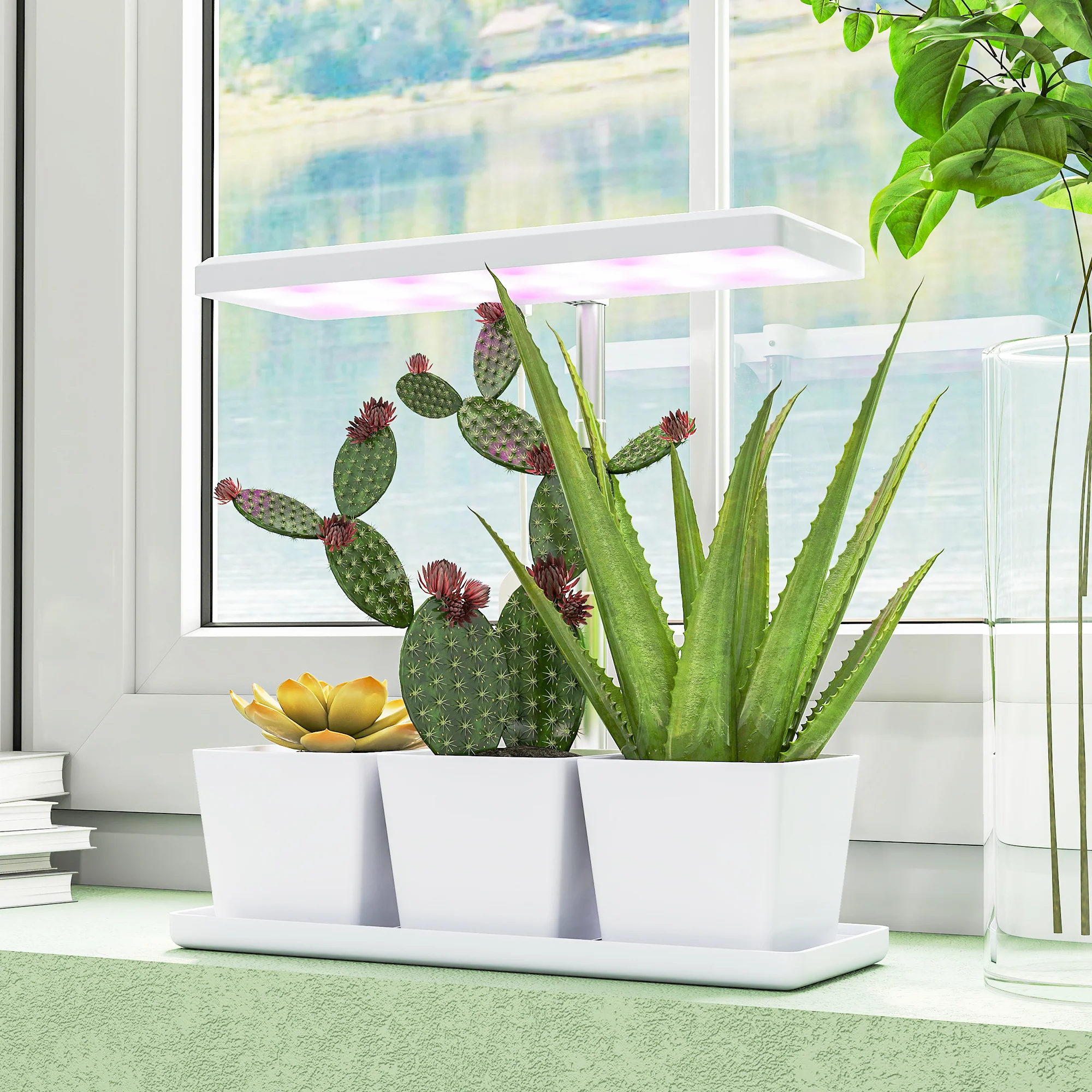 Outsunny Lámpara De Planta 30 Led Con Temporizador Automático Y 5 De Brillo - Image 2