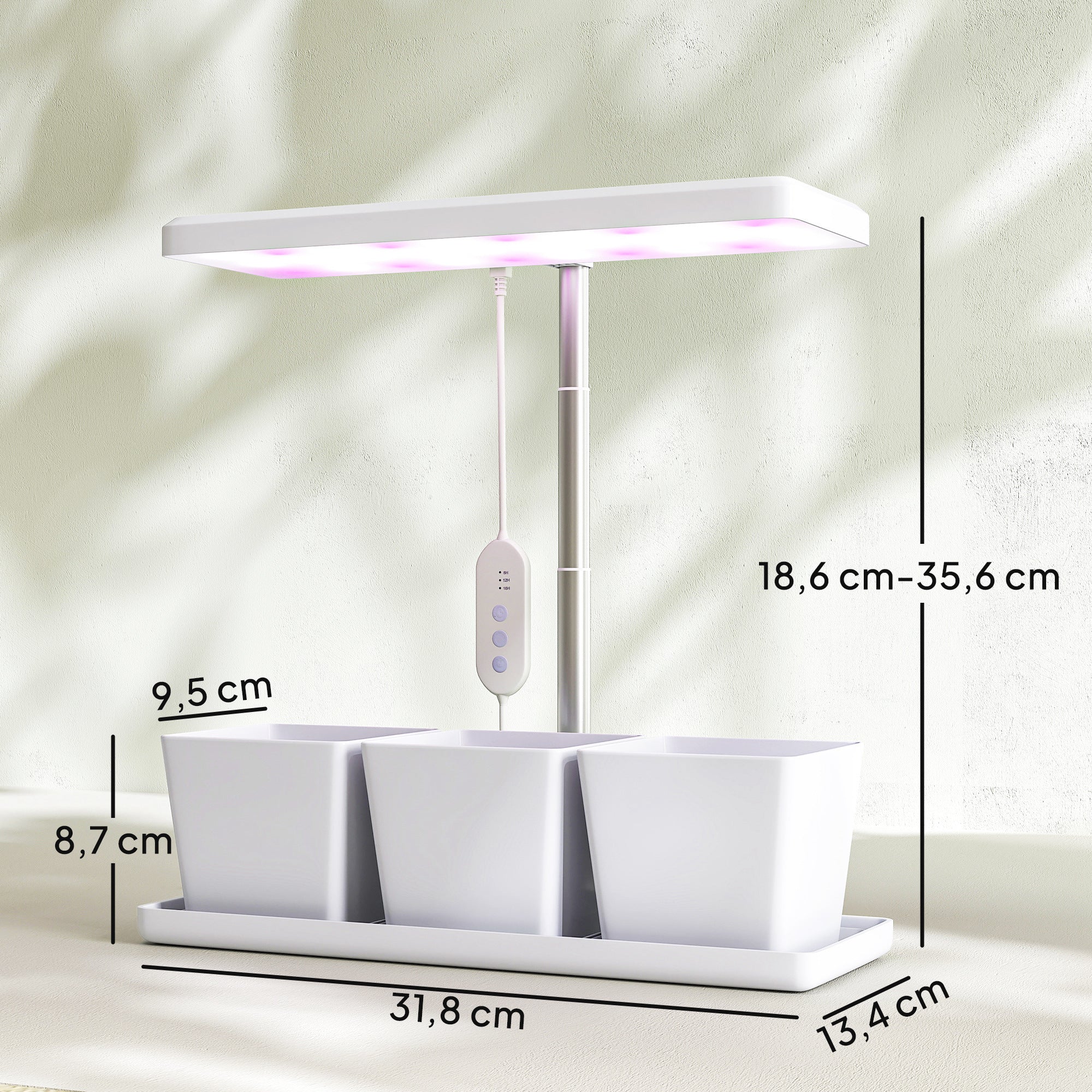 Outsunny Lámpara De Planta 30 Led Con Temporizador Automático Y 5 De Brillo - Image 3