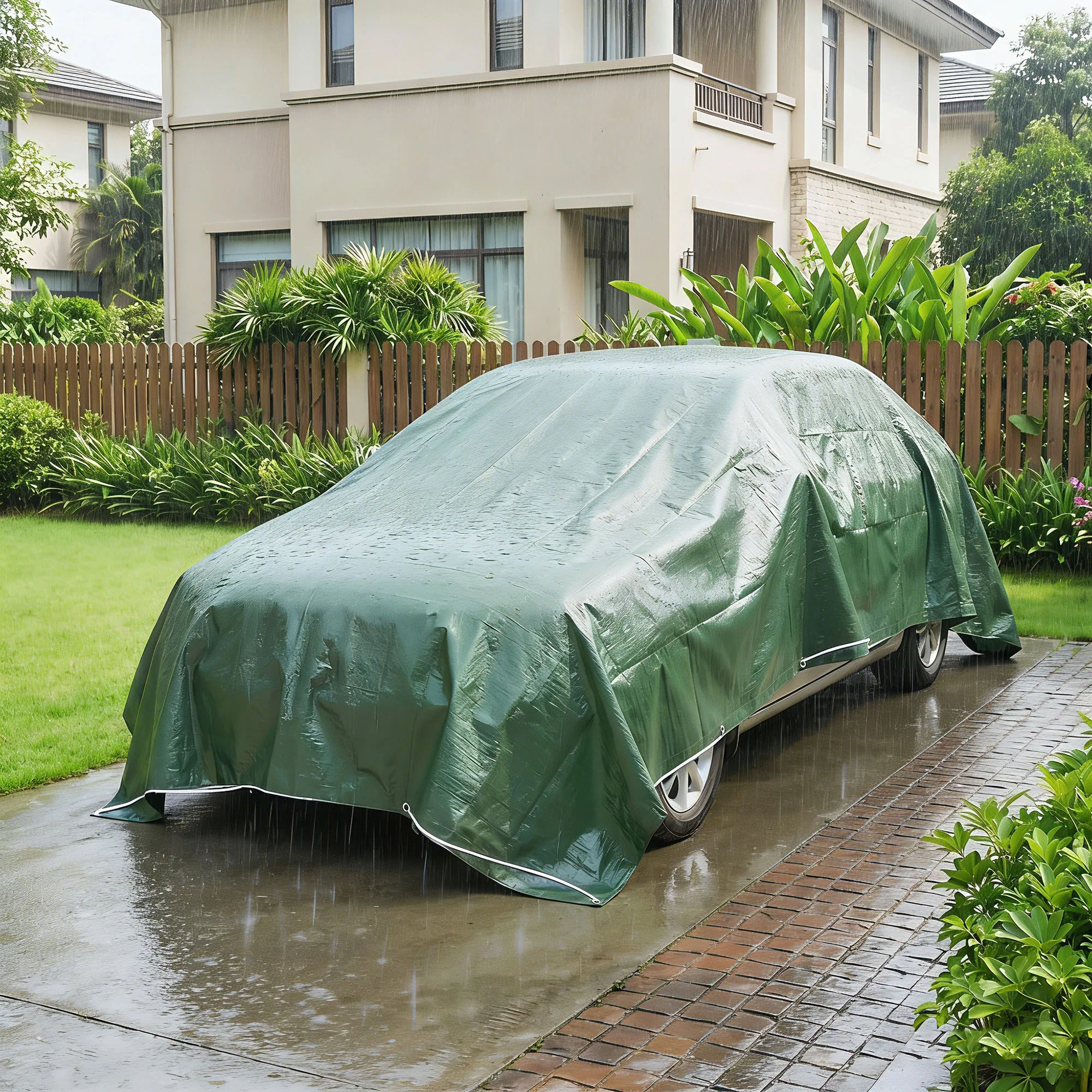Outsunny Lona Impermeable Exterior 4x6 M Pe Resistente A Rasgaduras 90 G/m² - Image 2