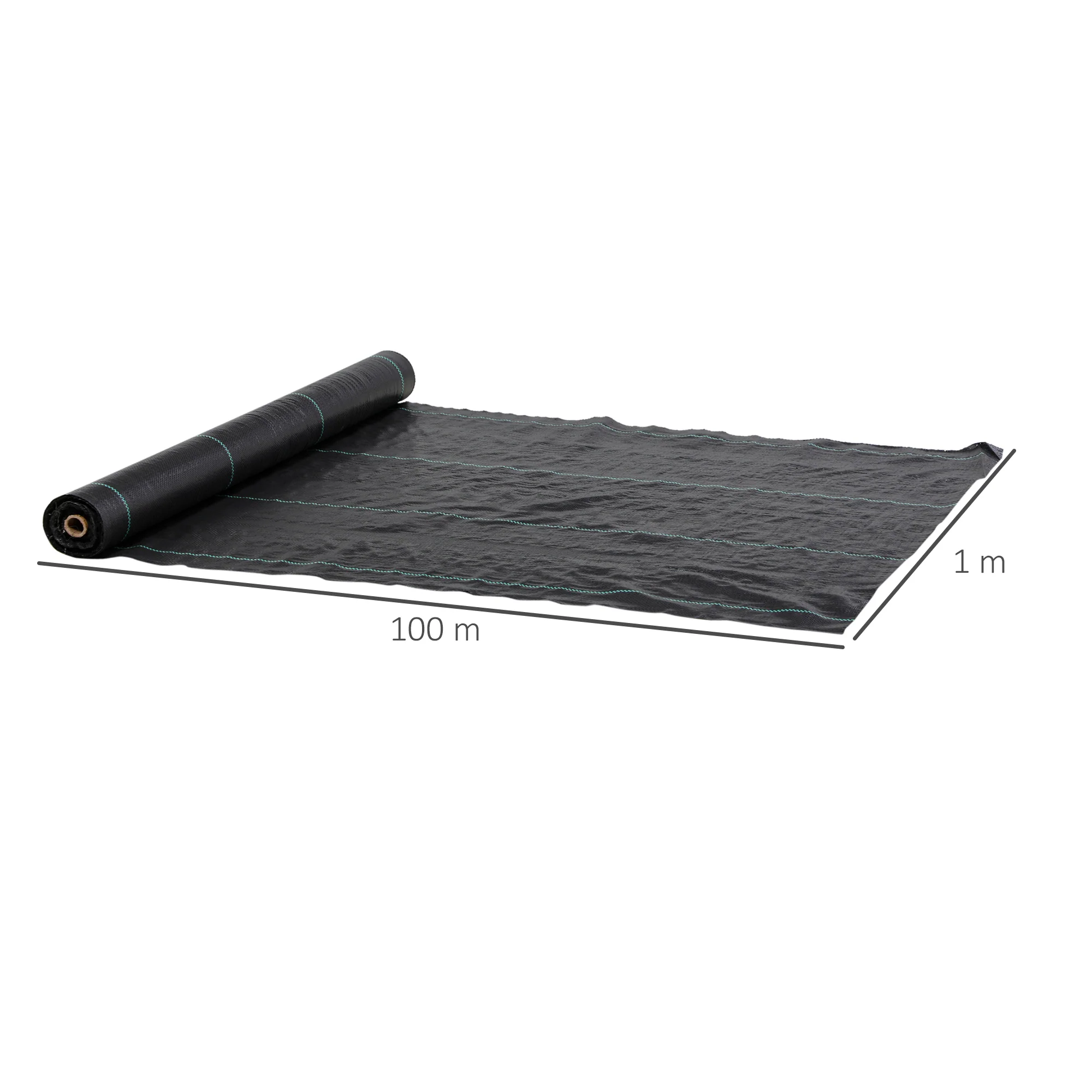 Outsunny Malla Antimaleza 1x100 M 60 G/m² Para Control De Malezas Malas Negro - Image 3