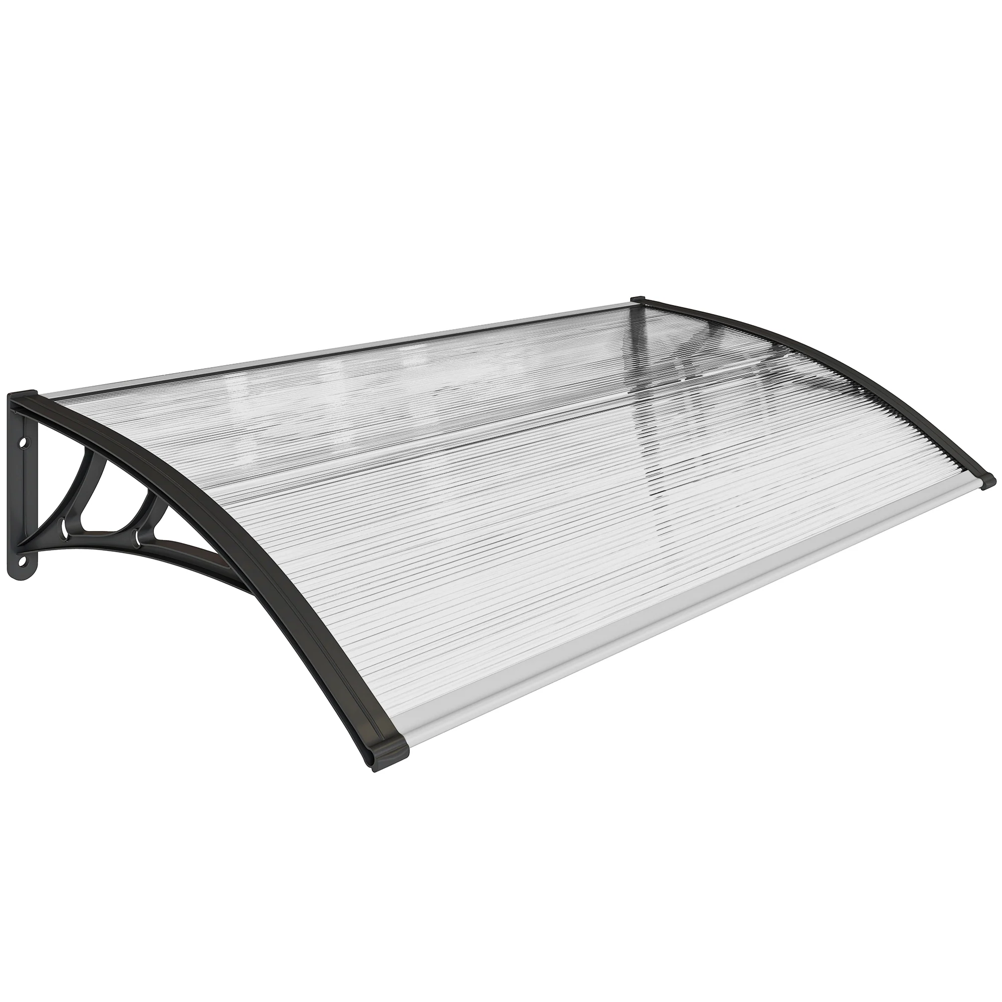 Outsunny Marquesina Para Puertas Y Ventanas 110x60 Cm Con Regleta De Aluminio