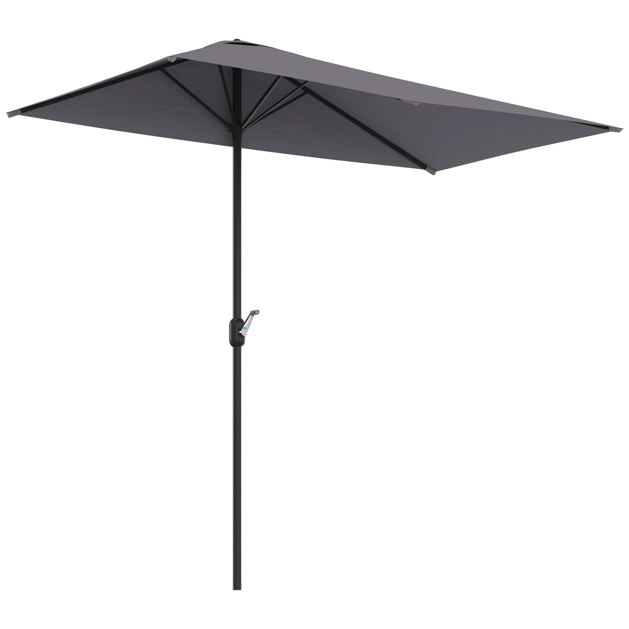 Outsunny Media Sombrilla 230x130x245 Cm Parasol De Pared Con Manivela Gris - Image 5