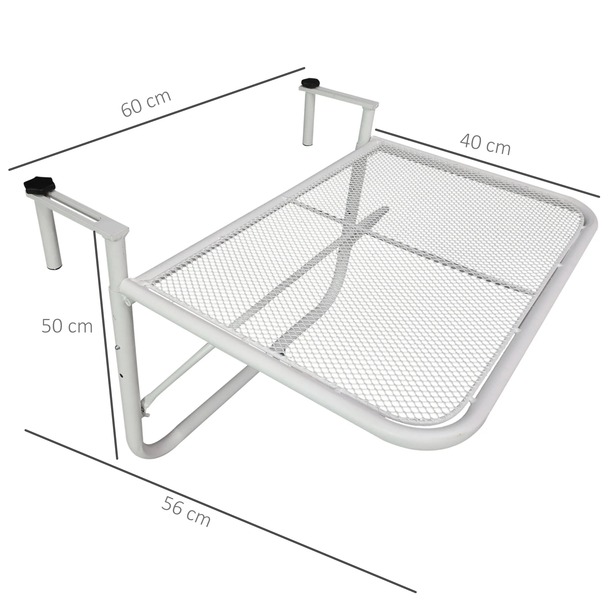 Outsunny Mesa Colgante Balcón Altura Ajustable En 3 Posiciones Carga 30kg - Image 3
