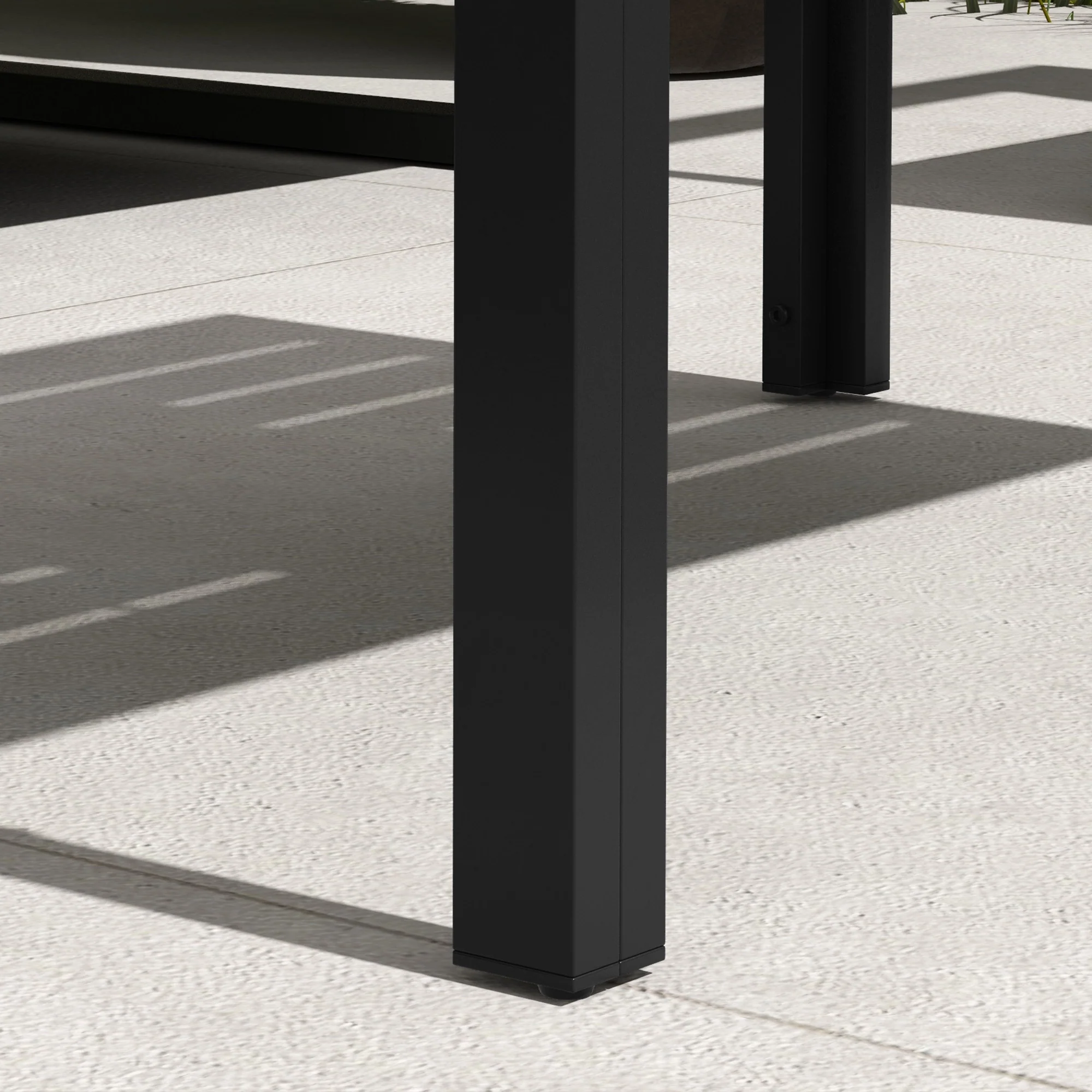Outsunny Mesa De Centro De Jardín Rectangular De Acero 101,5x61x46 Cm Negro - Image 5