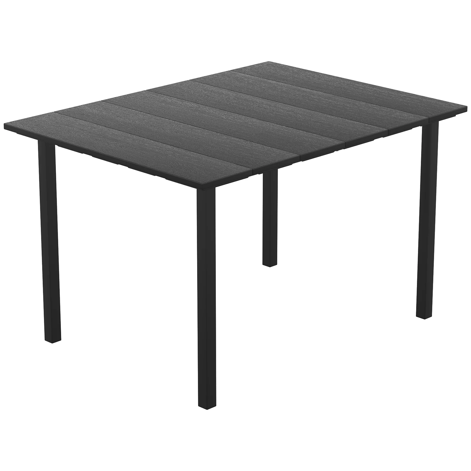 Outsunny Mesa De Comedor De Jardín Rectangular Con Encimera De Hdpe Negro - Image 4