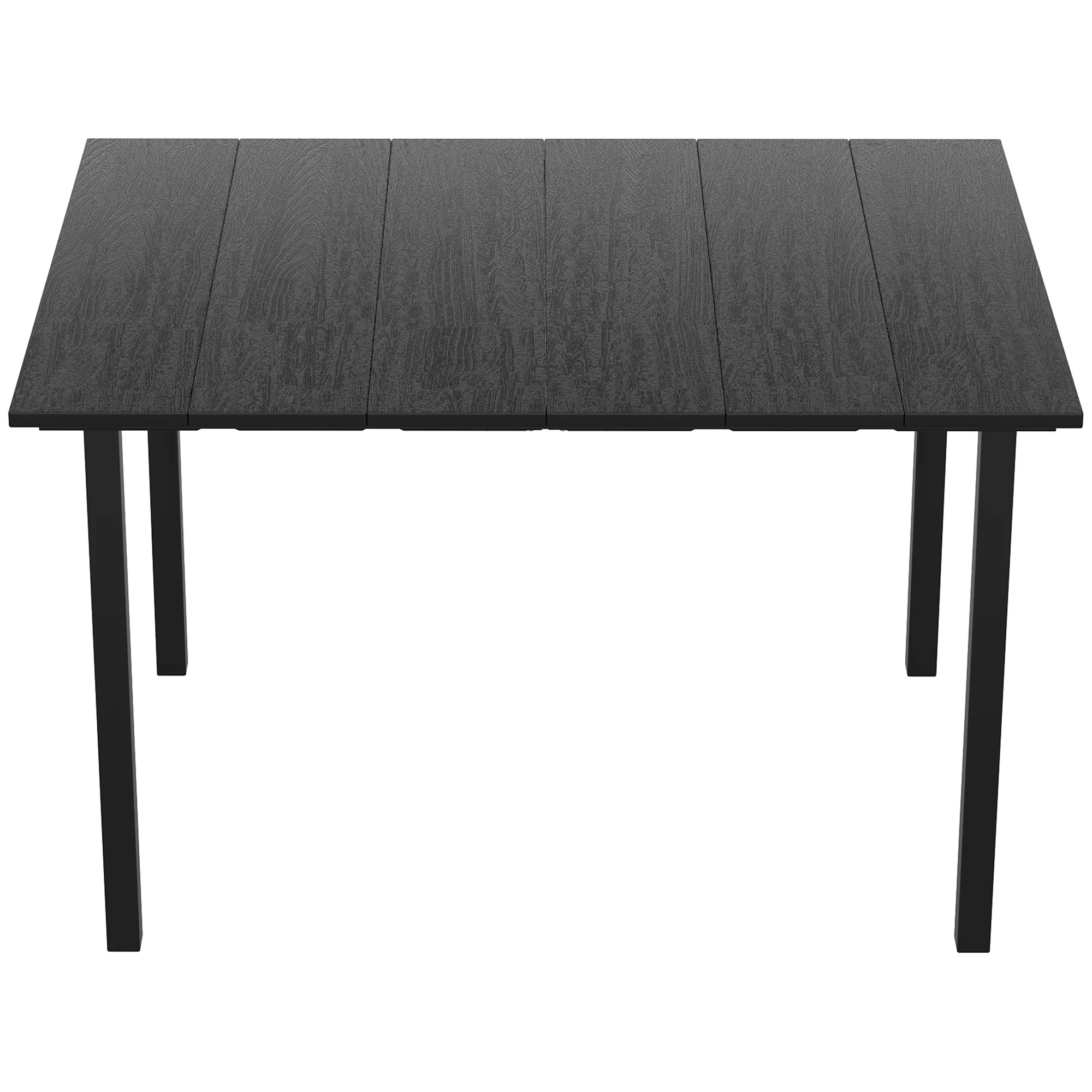Outsunny Mesa De Comedor De Jardín Rectangular Con Encimera De Hdpe Negro - Image 5
