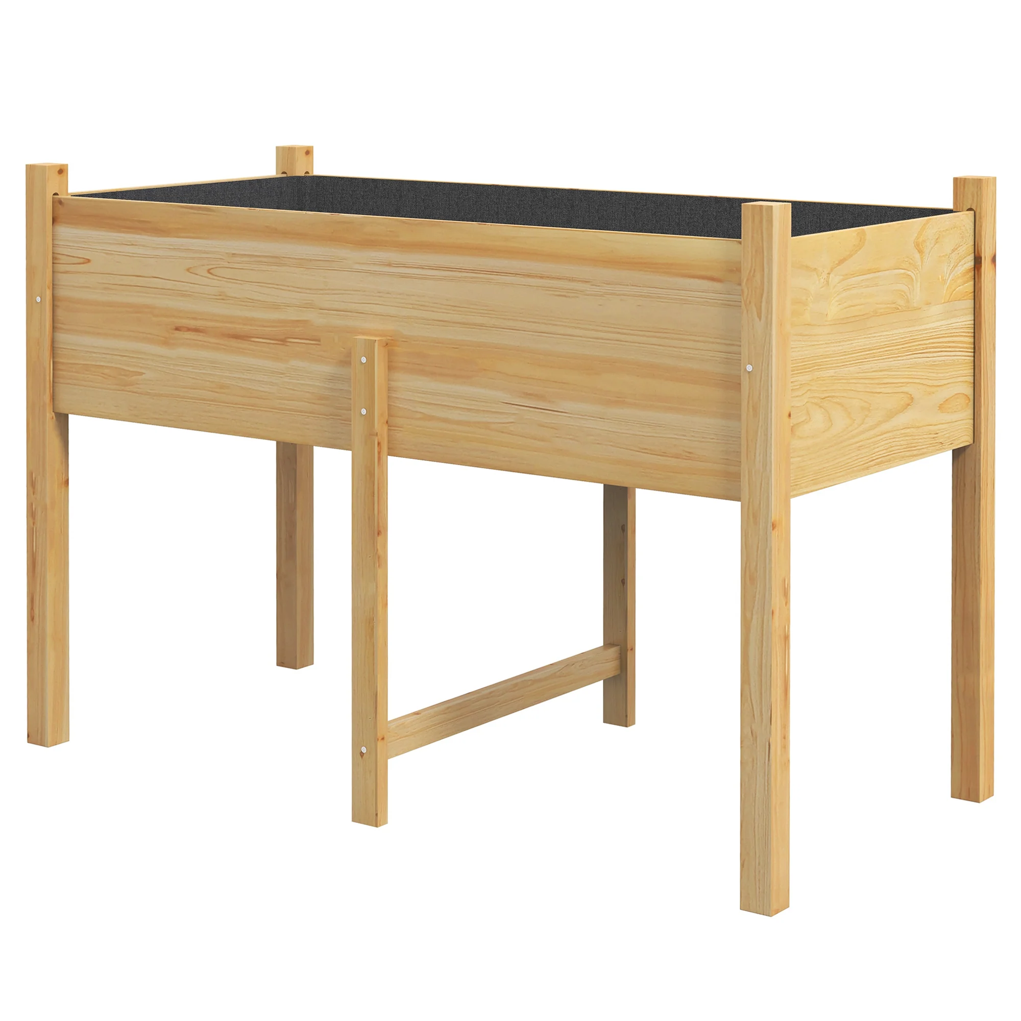 Outsunny Mesa De Cultivo De Madera 115x55x80 Cm Con Tela No Tejida Natural