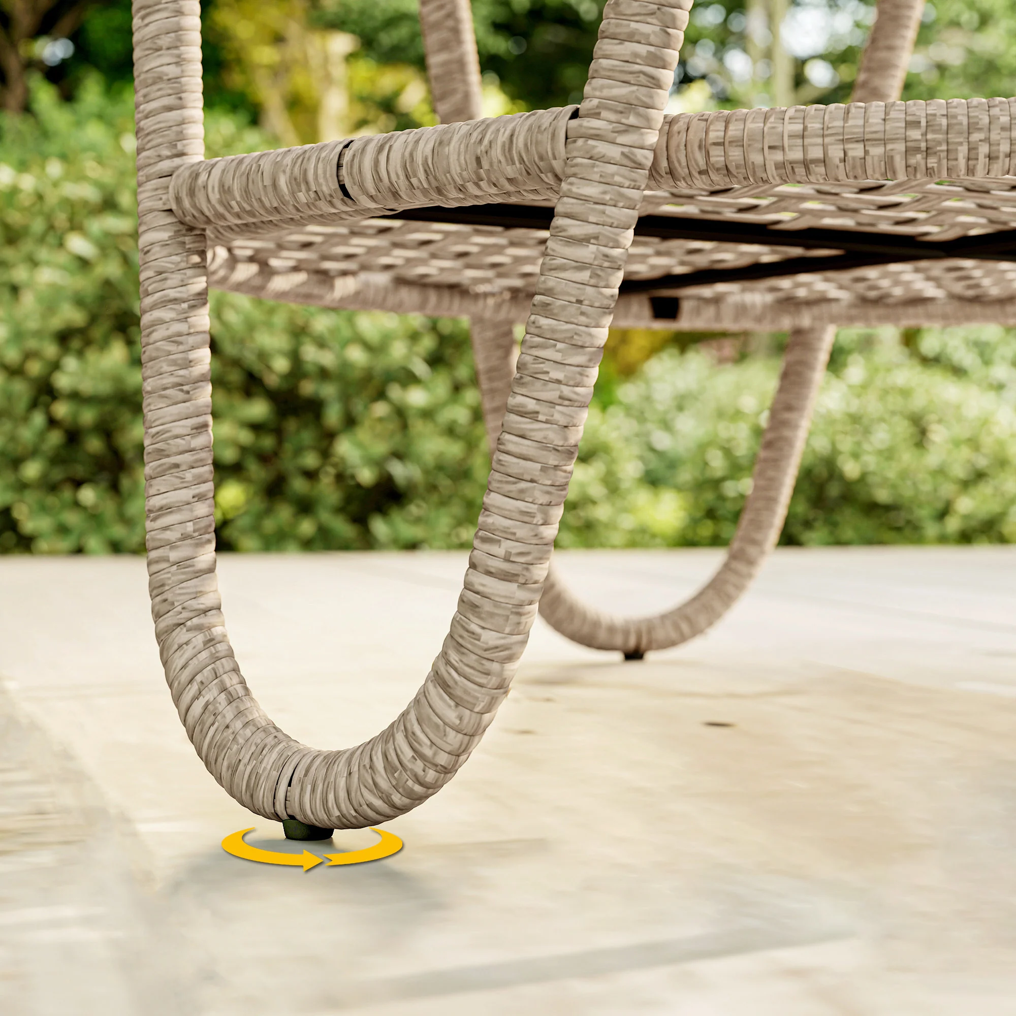 Outsunny Mesa De Jardín Exterior De Ratán Con Estante 65x65x50 Cm Amarillo - Image 4