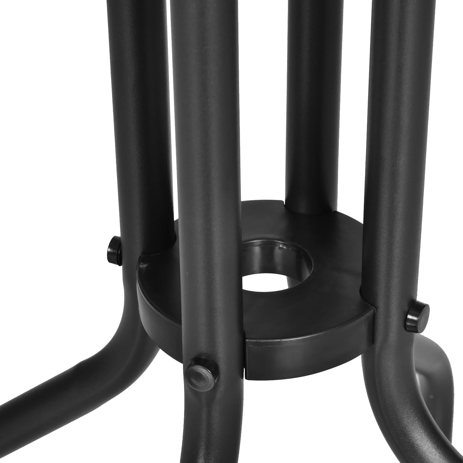 Outsunny Mesa De Jardín Redonda Con Vidrio Templado Marco Metal Ø60x70 Cm Negro - Image 5