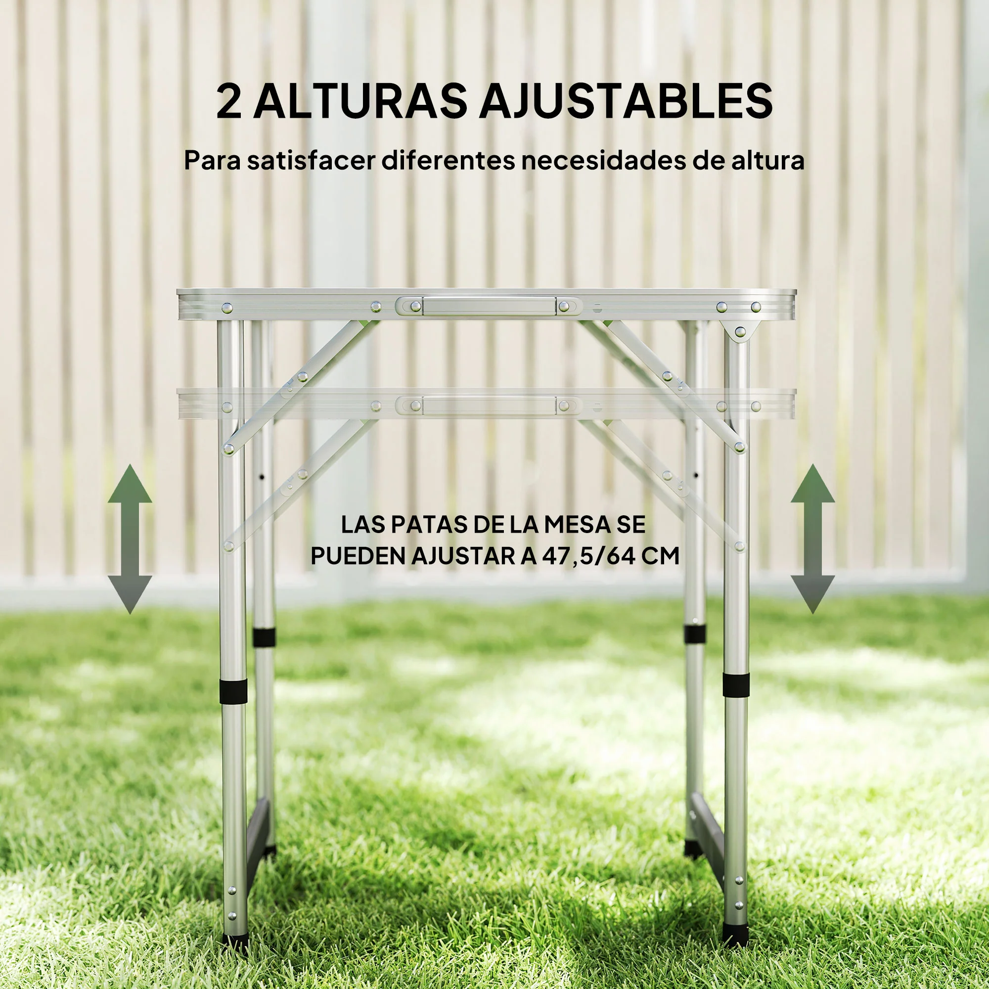 Outsunny Mesa Plegable Como Una Maleta Para Playa Camping 60x45x64cm Aluminio - Image 6