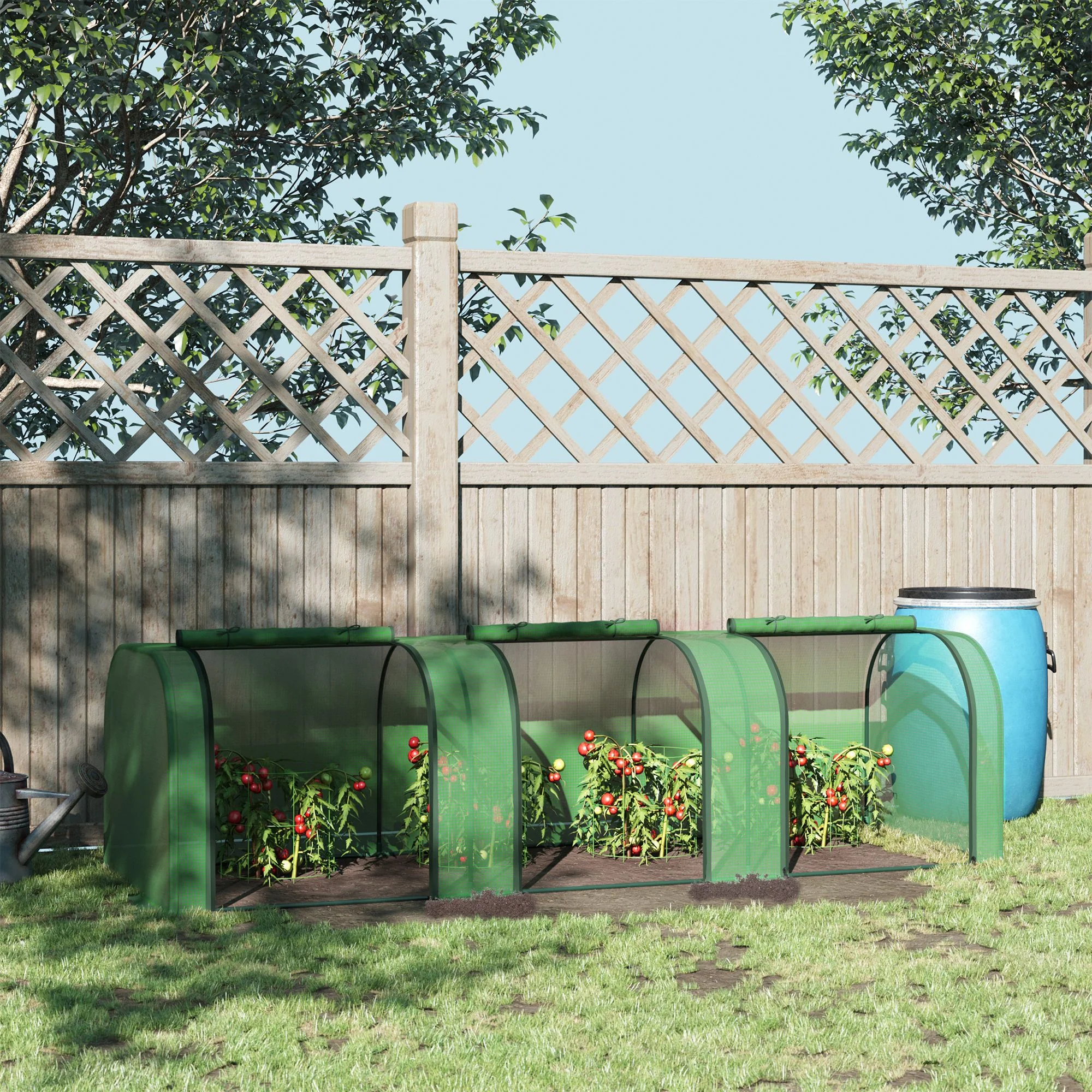 Outsunny Mini Invernadero 295x100x80 Cm Para Jardín Cultivo De Plantas Verde - Image 2