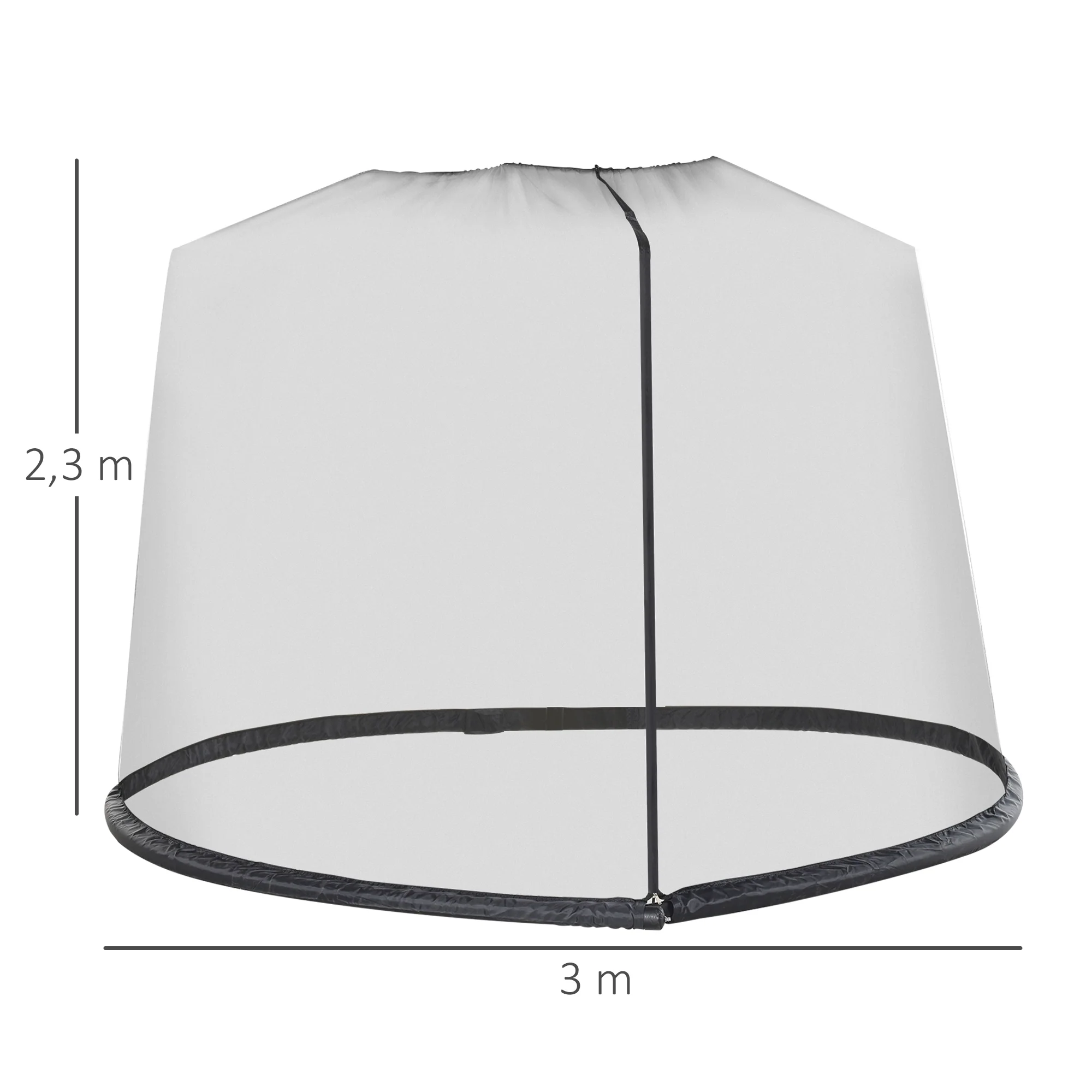 Outsunny Mosquitera Para Sombrillas Ø3 M Con Cremallera Tubo Rellenable De Agua - Image 3