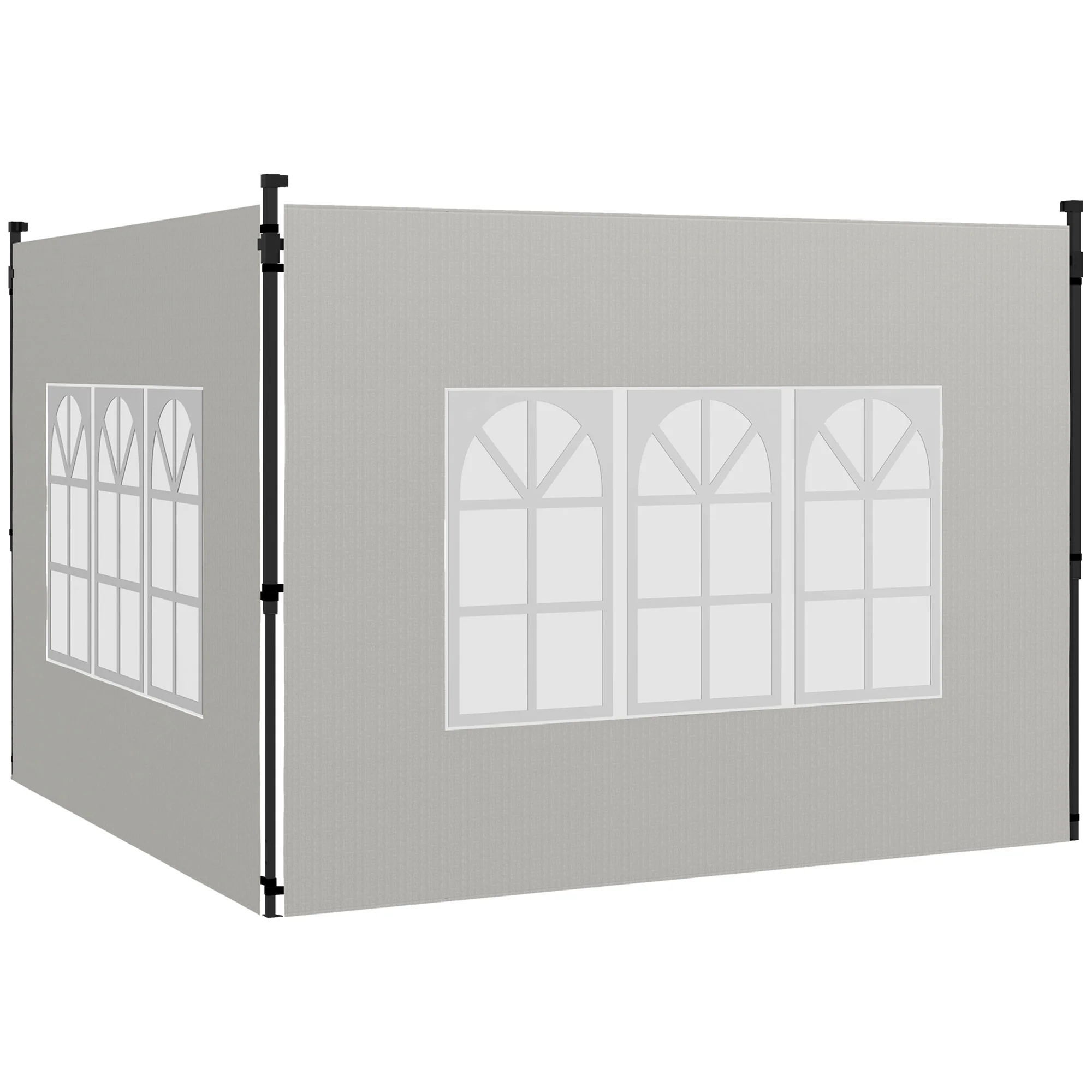 Outsunny Paredes Laterales Para Carpa 3x3 M Y 3x6 M 293x193 Cm Blanco