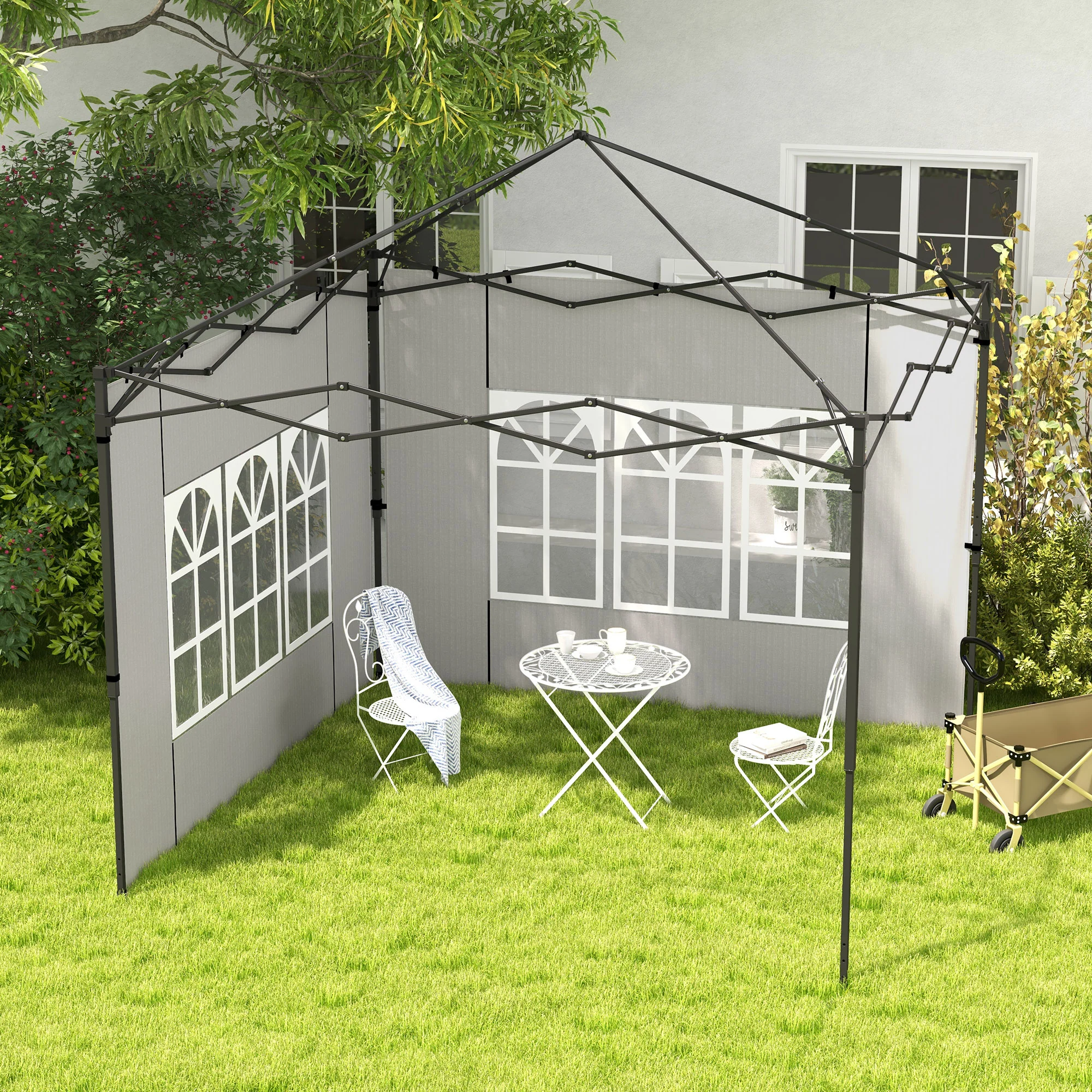 Outsunny Paredes Laterales Para Carpa 3x3 M Y 3x6 M 293x193 Cm Blanco - Image 2