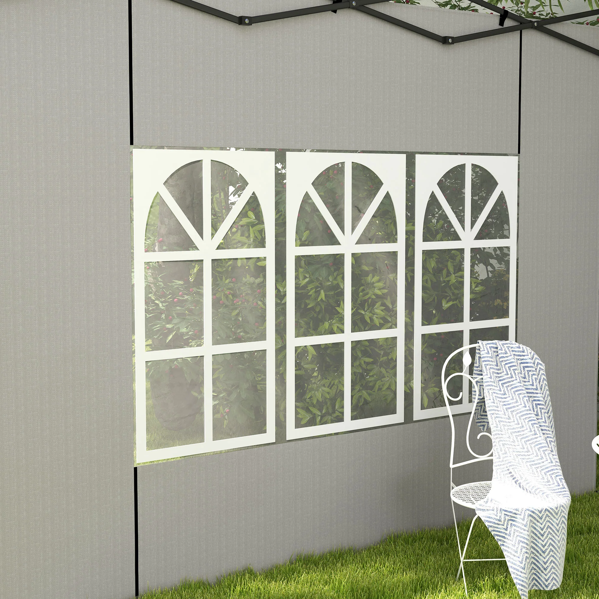 Outsunny Paredes Laterales Para Carpa 3x3 M Y 3x6 M 293x193 Cm Blanco - Image 5