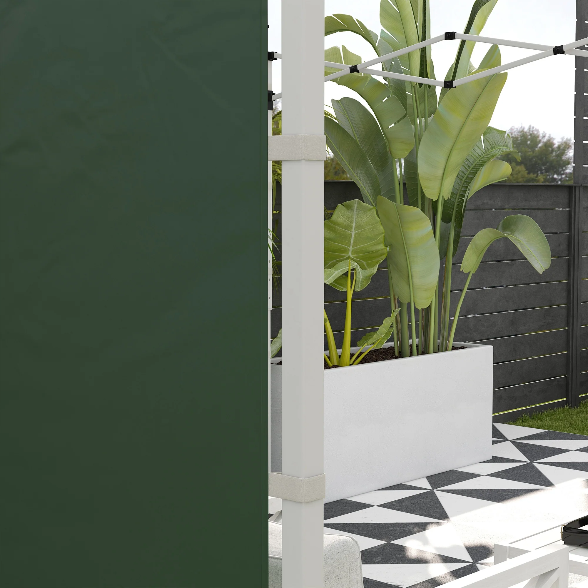 Outsunny Paredes Laterales Para Carpa De 2 Paneles 295x195 Cm Con Ventana Verde - Image 5