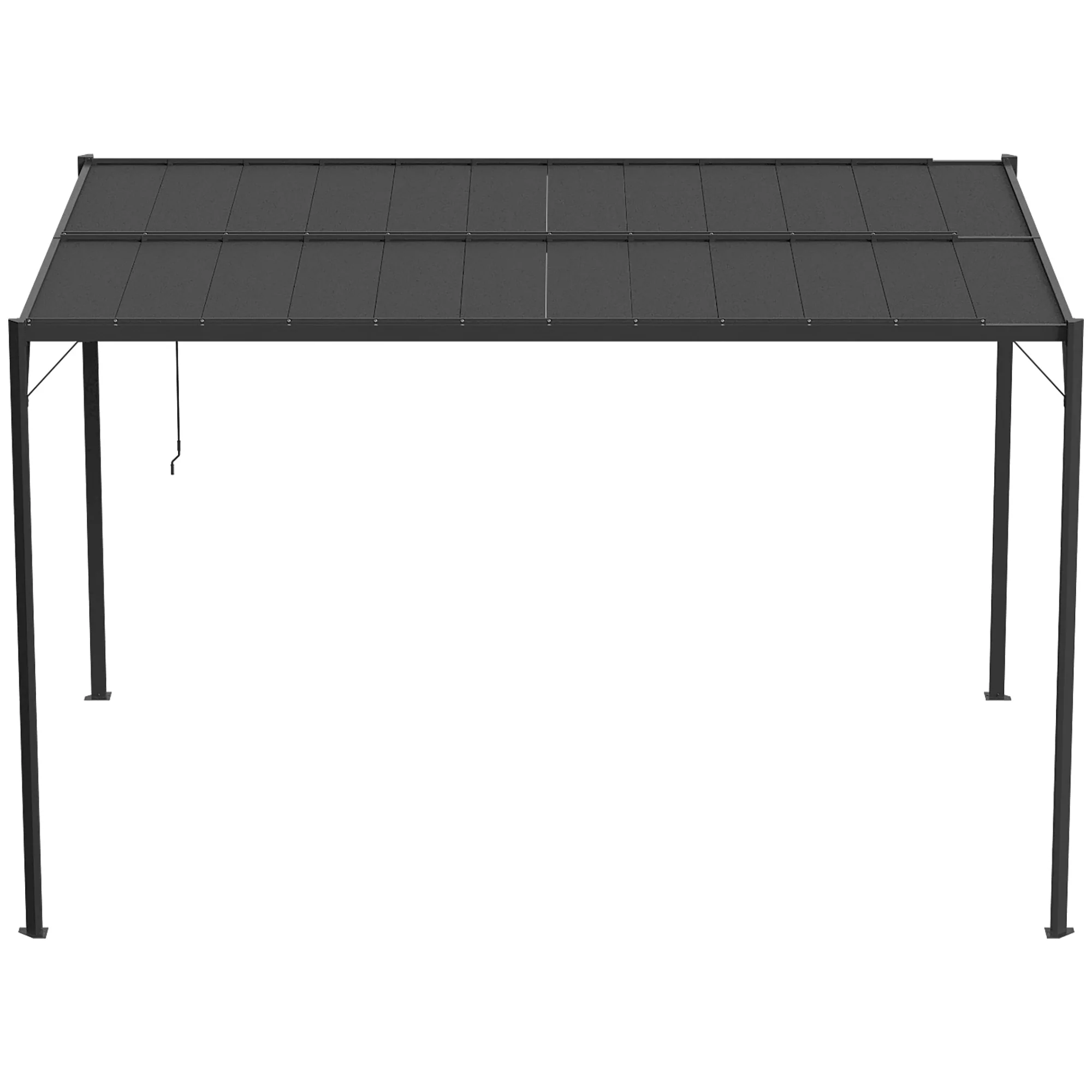 Outsunny Pérgola De Jardín 3x4 M Con Techo De Lamas Orientables Upf50+ Gris - Image 4