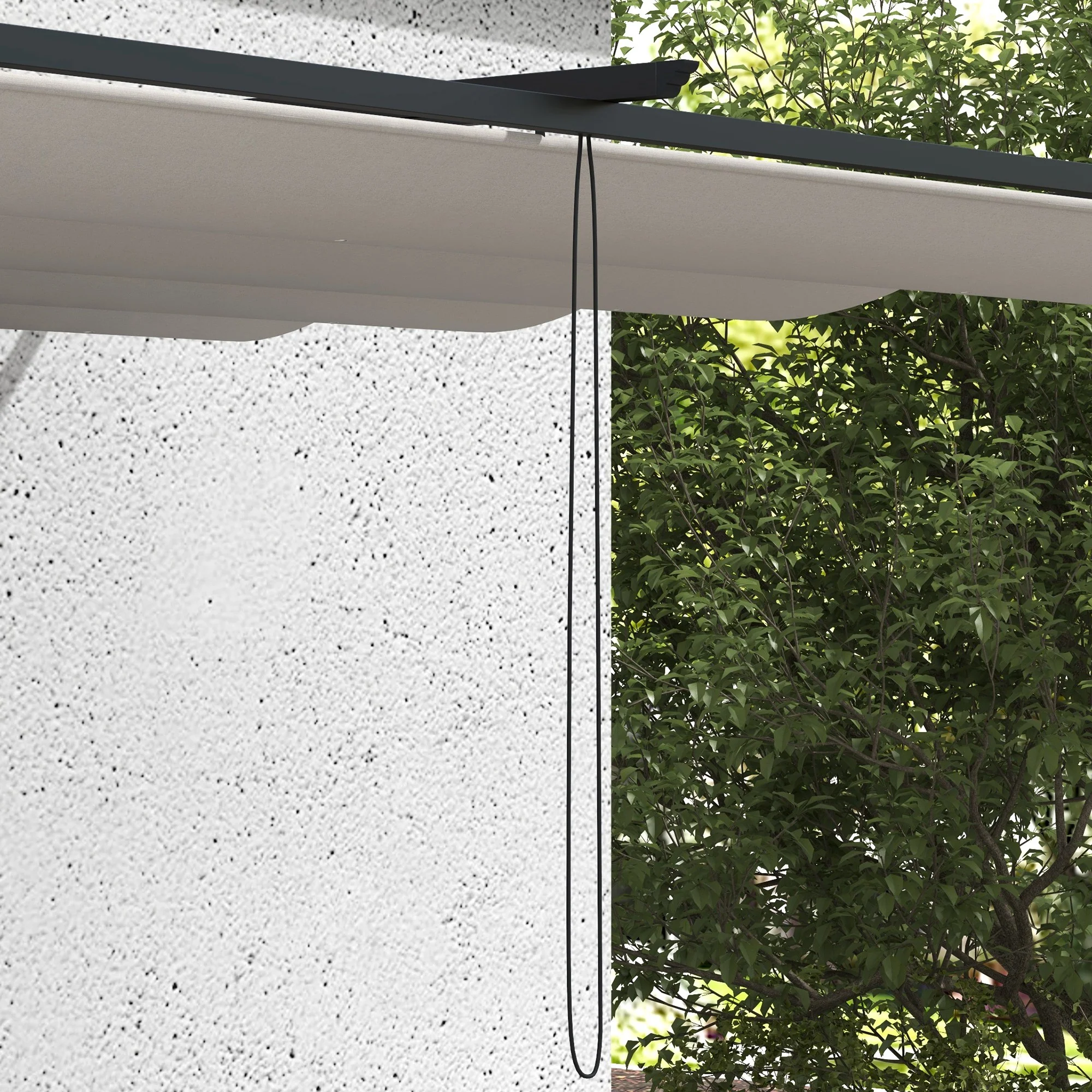 Outsunny Pérgola De Pared De Jardín 4x3 M Con Techo Retráctil Tela Poliéster - Image 5