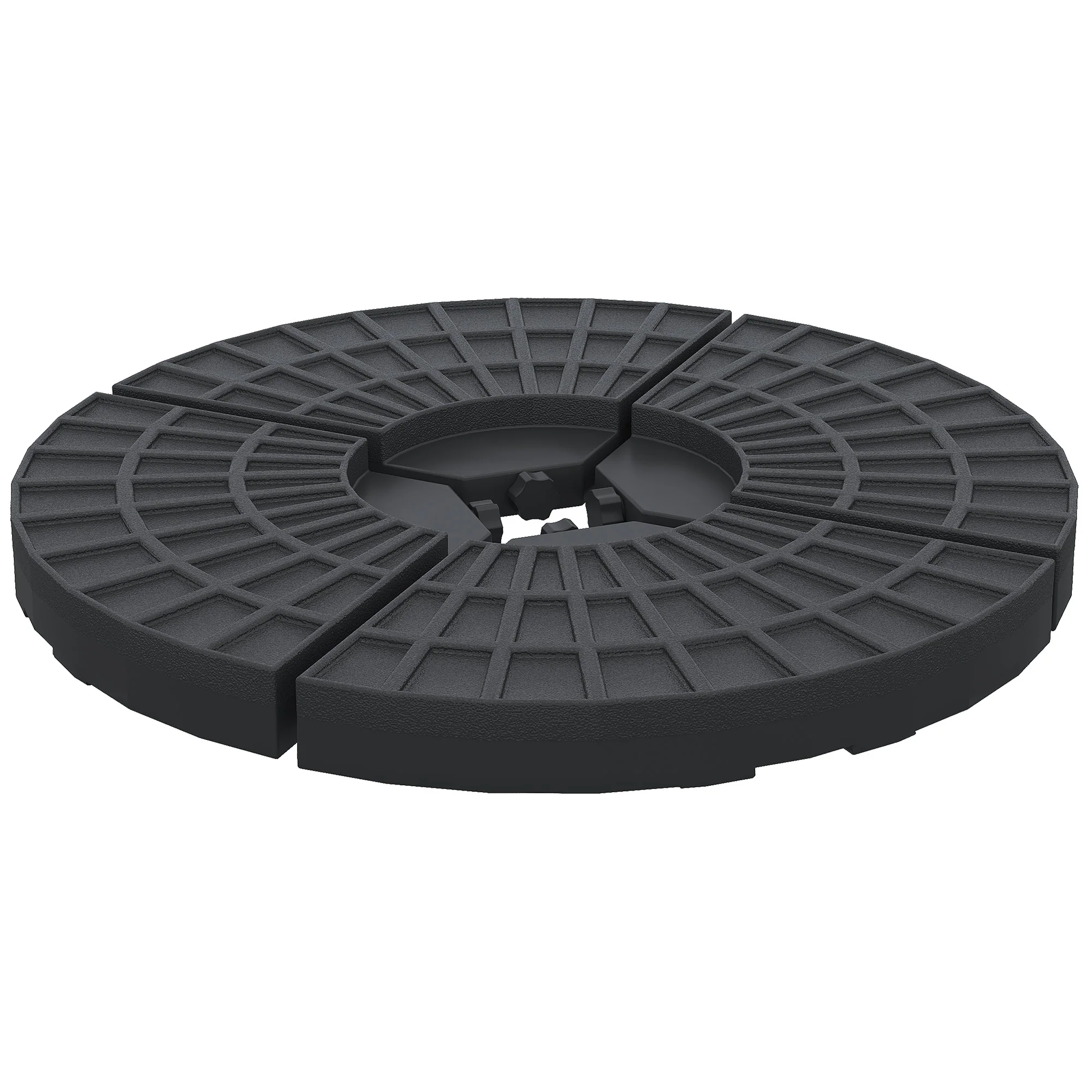 Outsunny Peso Para Base De Sombrilla De 4 Piezas Para Base Cruzada Negro