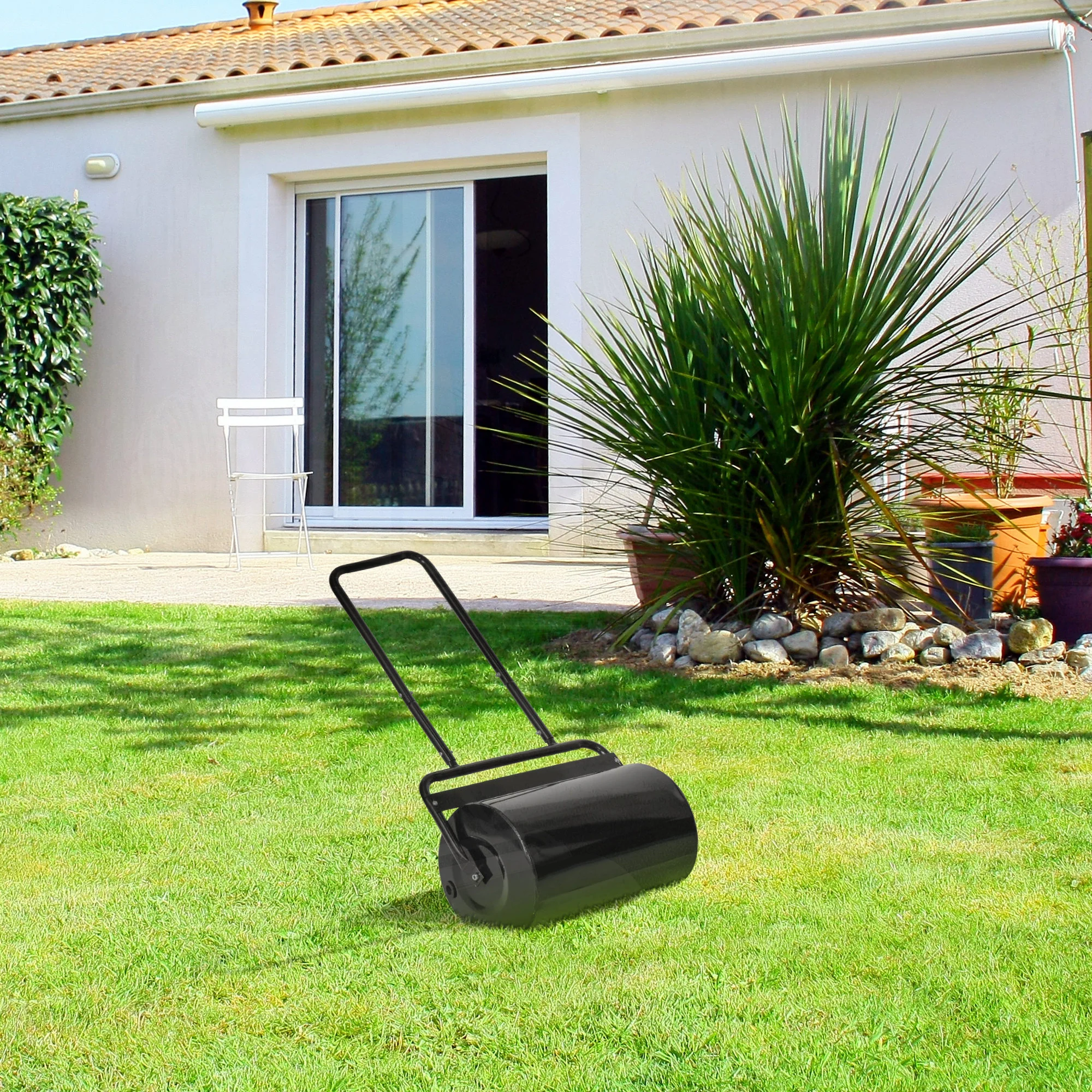 Outsunny Rodillo Para Césped Ancho 58cm Ø32cm De 38l Con Mango En U Negro - Image 2