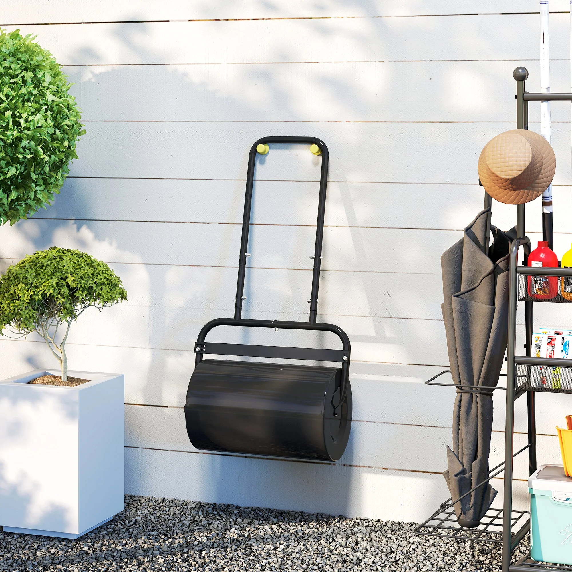 Outsunny Rodillo Para Césped Ancho 58cm Ø32cm De 38l Con Mango En U Negro - Image 4