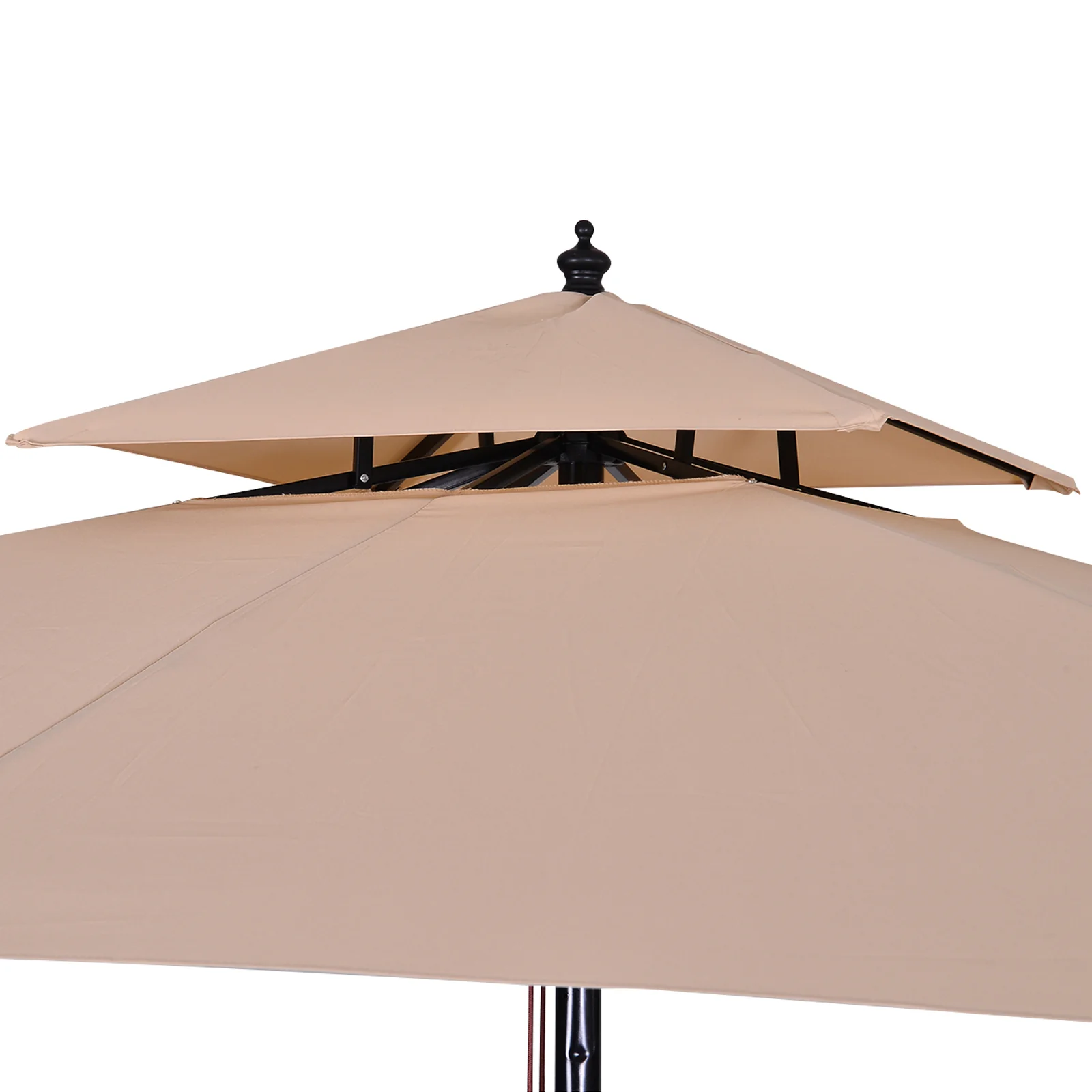 Outsunny Sombrilla De Jardín 3x3x3 M Con Doble Techo Impermeable Beige - Image 4