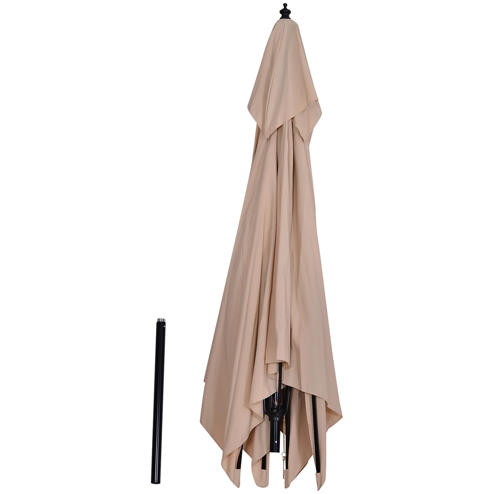 Outsunny Sombrilla De Jardín 3x3x3 M Con Doble Techo Impermeable Beige - Image 5