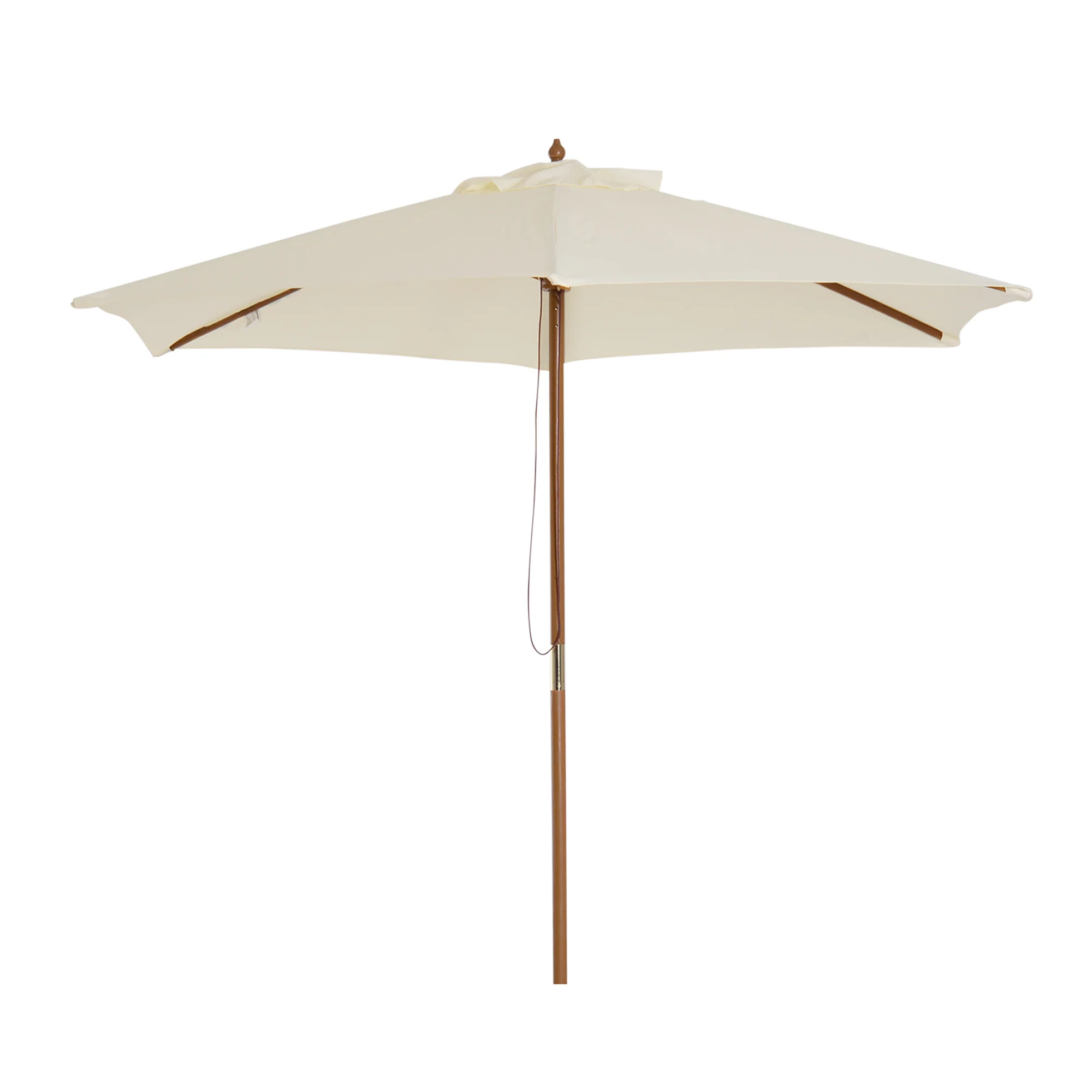 Outsunny Sombrilla De Jardín Ø250x230 Cm Con Poste Desmontable Crema