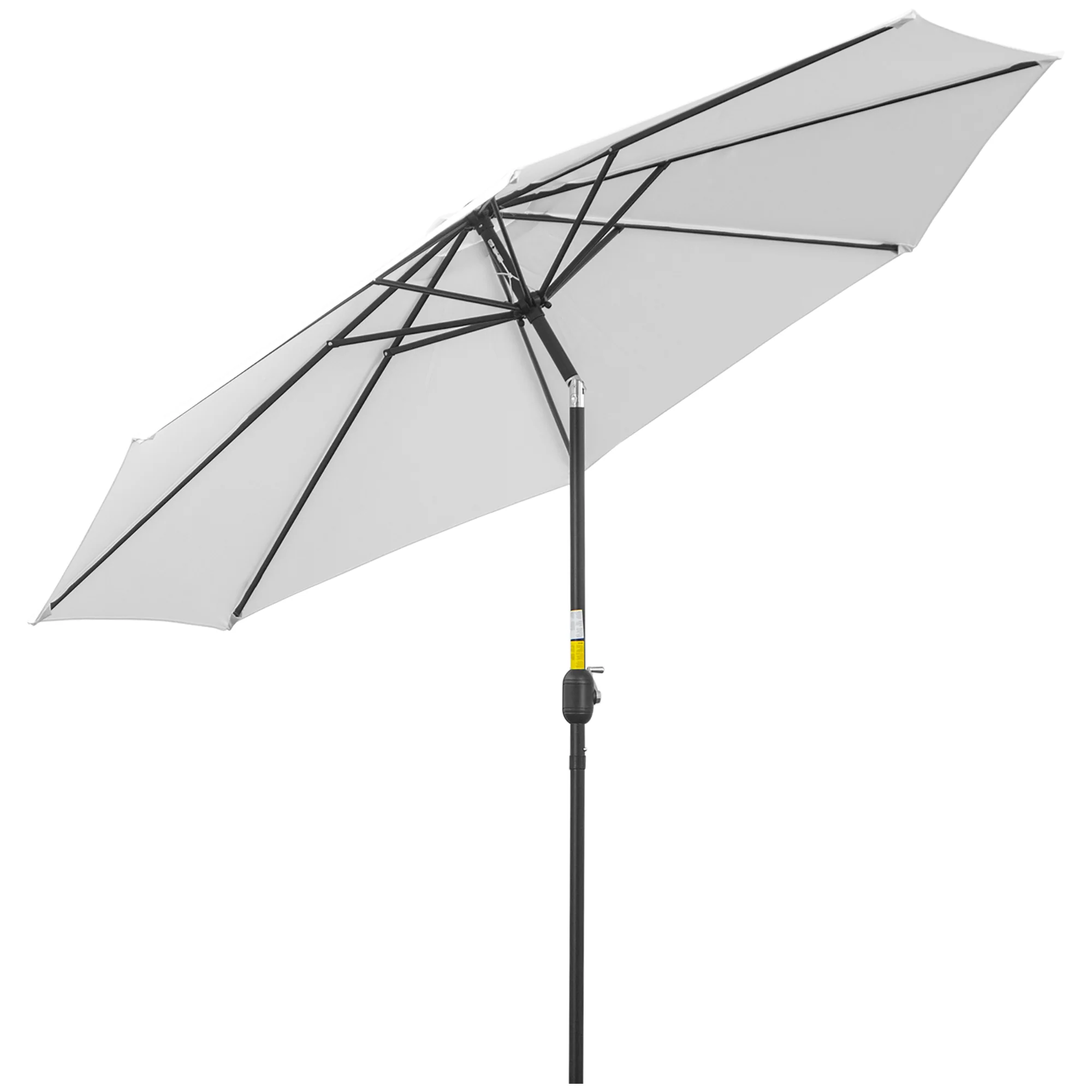 Outsunny Sombrilla De Jardín Ø295x250 Cm Con Manivela E Inclinación Blanco