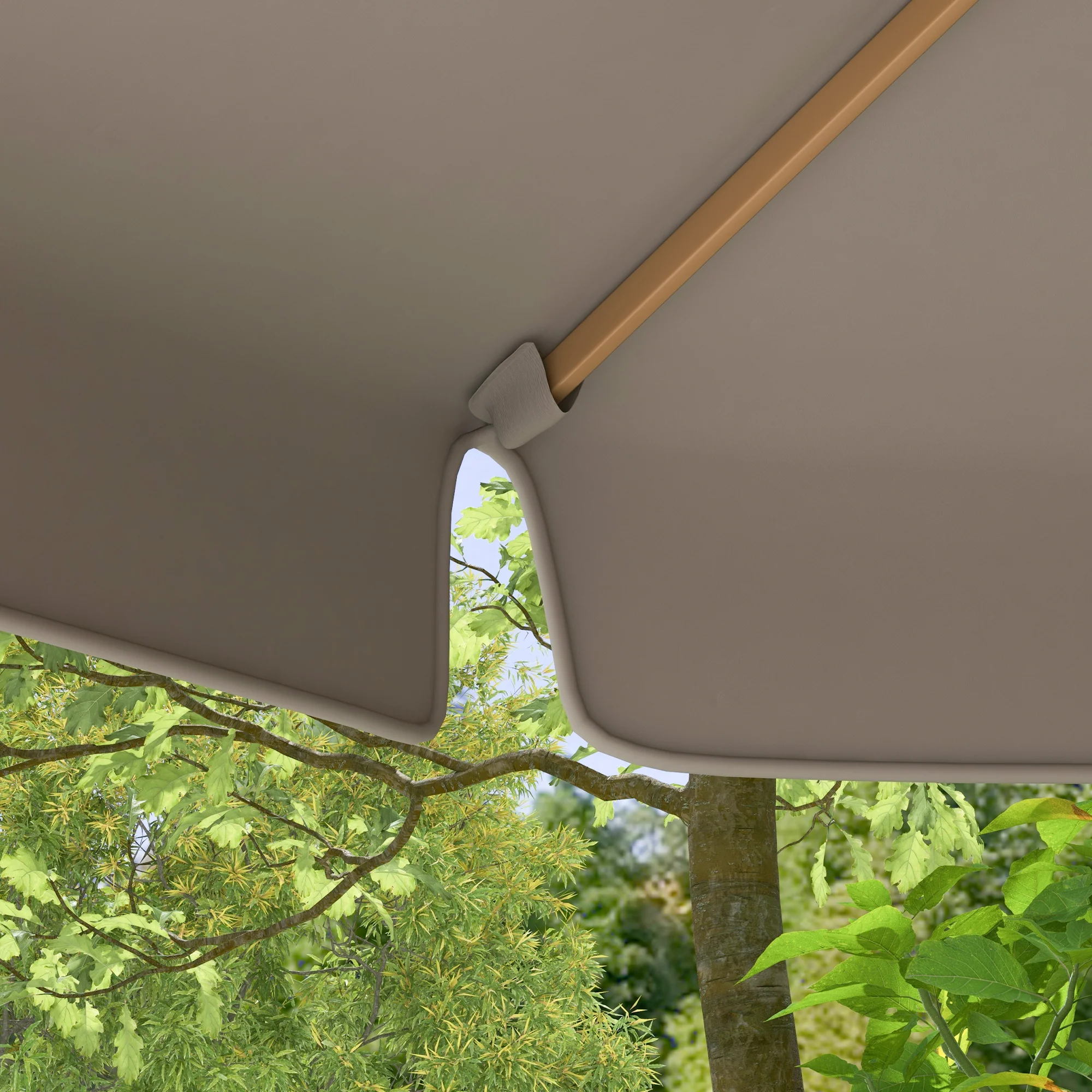 Outsunny Sombrilla De Jardín Ø325cm Con Sistema De Polea Techo Ventilado Gris - Image 5