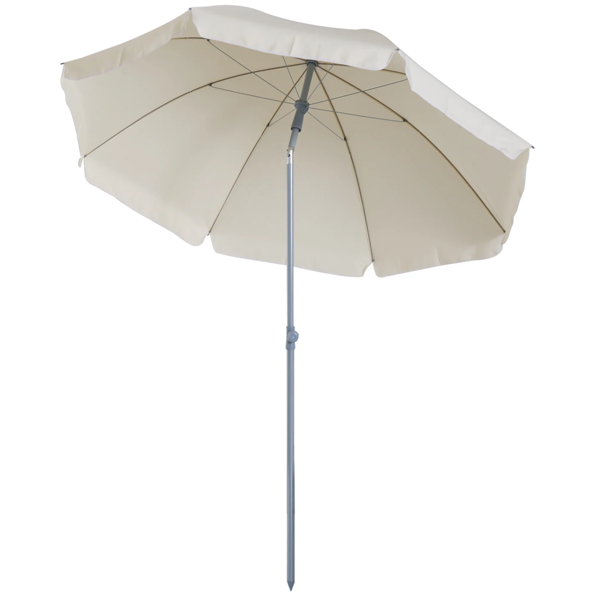 Outsunny Sombrilla De Playa Diámetro Ø202 Cm Con Techo Inclinable Poste - Image 5