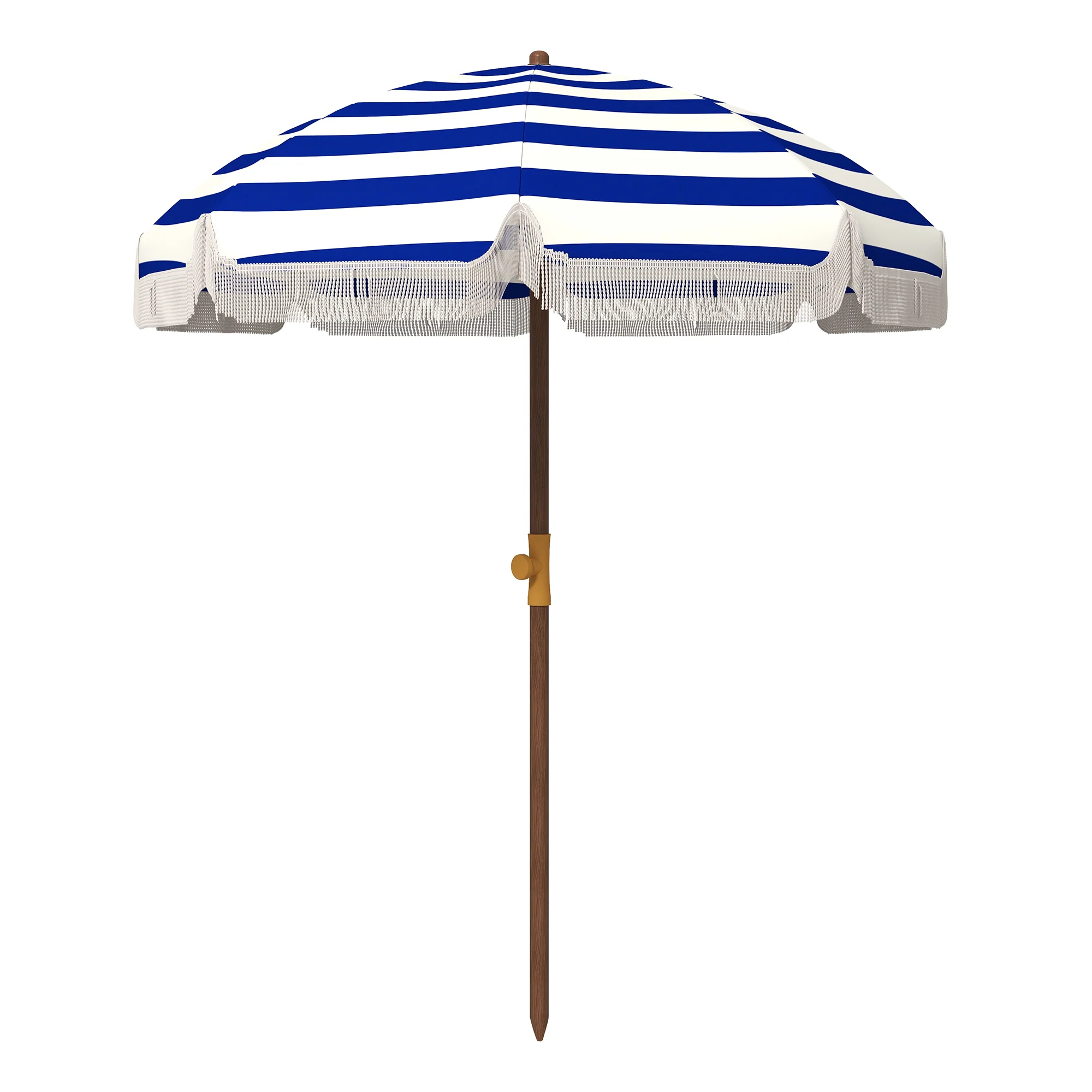 Outsunny Sombrilla De Playa Grande Ø190x210 Cm Protección Uv40+ Azul Y Blanco