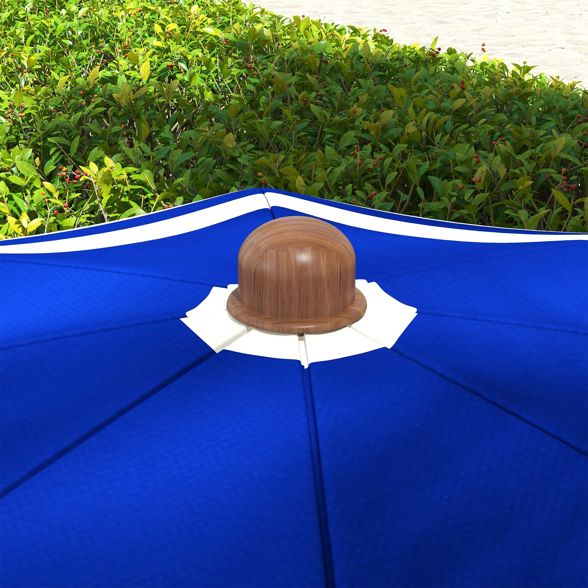 Outsunny Sombrilla De Playa Grande Ø190x210 Cm Protección Uv40+ Azul Y Blanco - Image 4