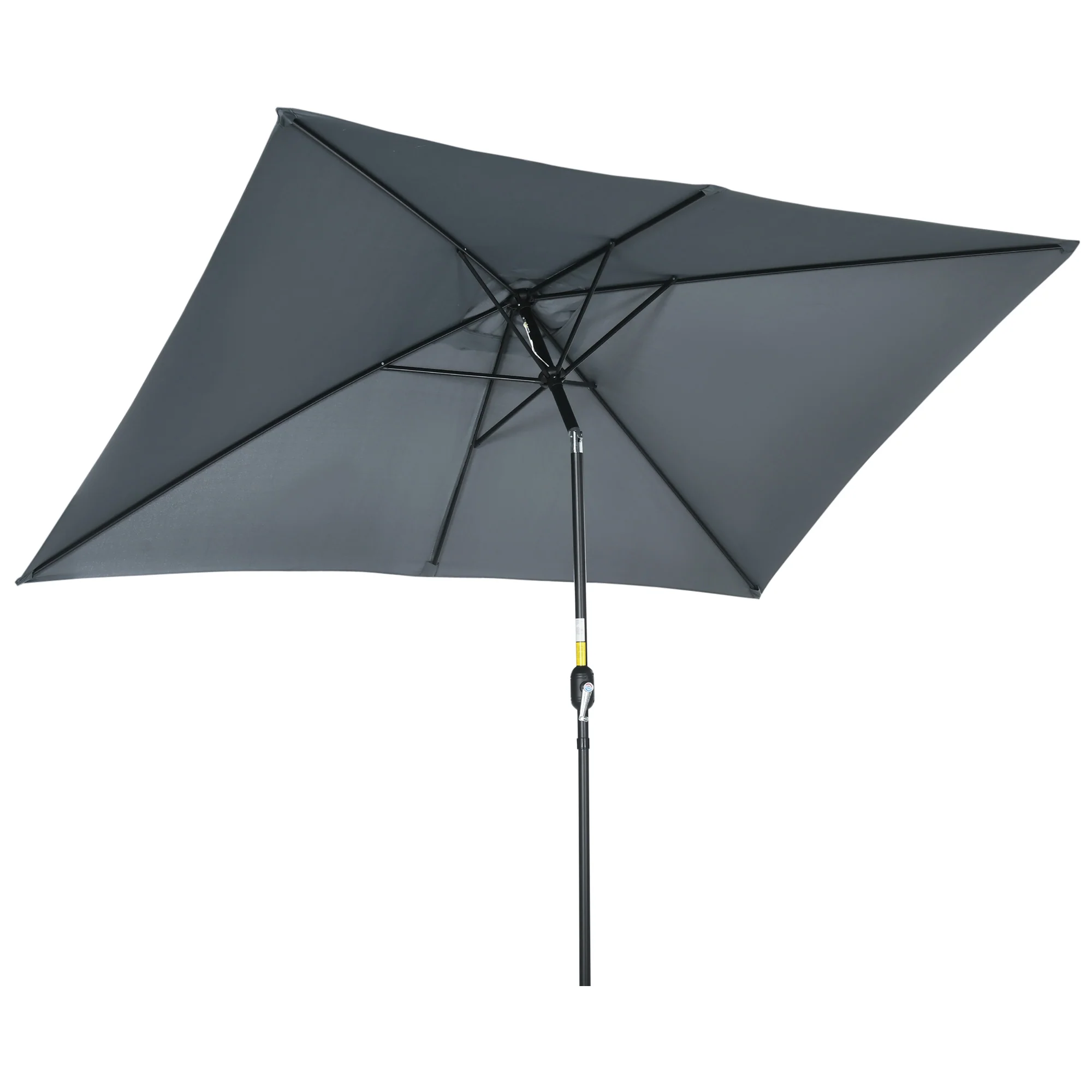 Outsunny Sombrilla Jardín Aluminio 200x300x253 Cm Inclinable Con Manivela Gris