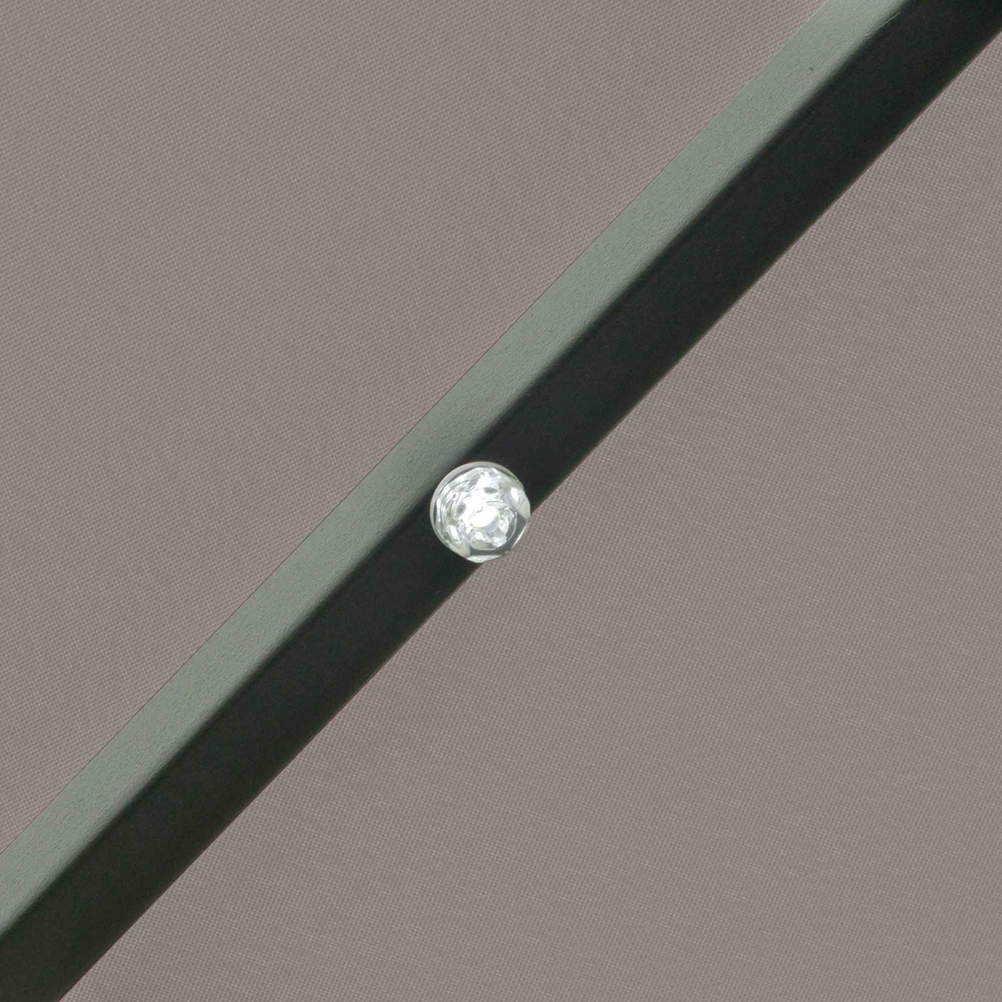 Outsunny Sombrilla Jardín Con 32 Luces Led Solares Inclinable Ø265x233 Cm Gris - Image 4