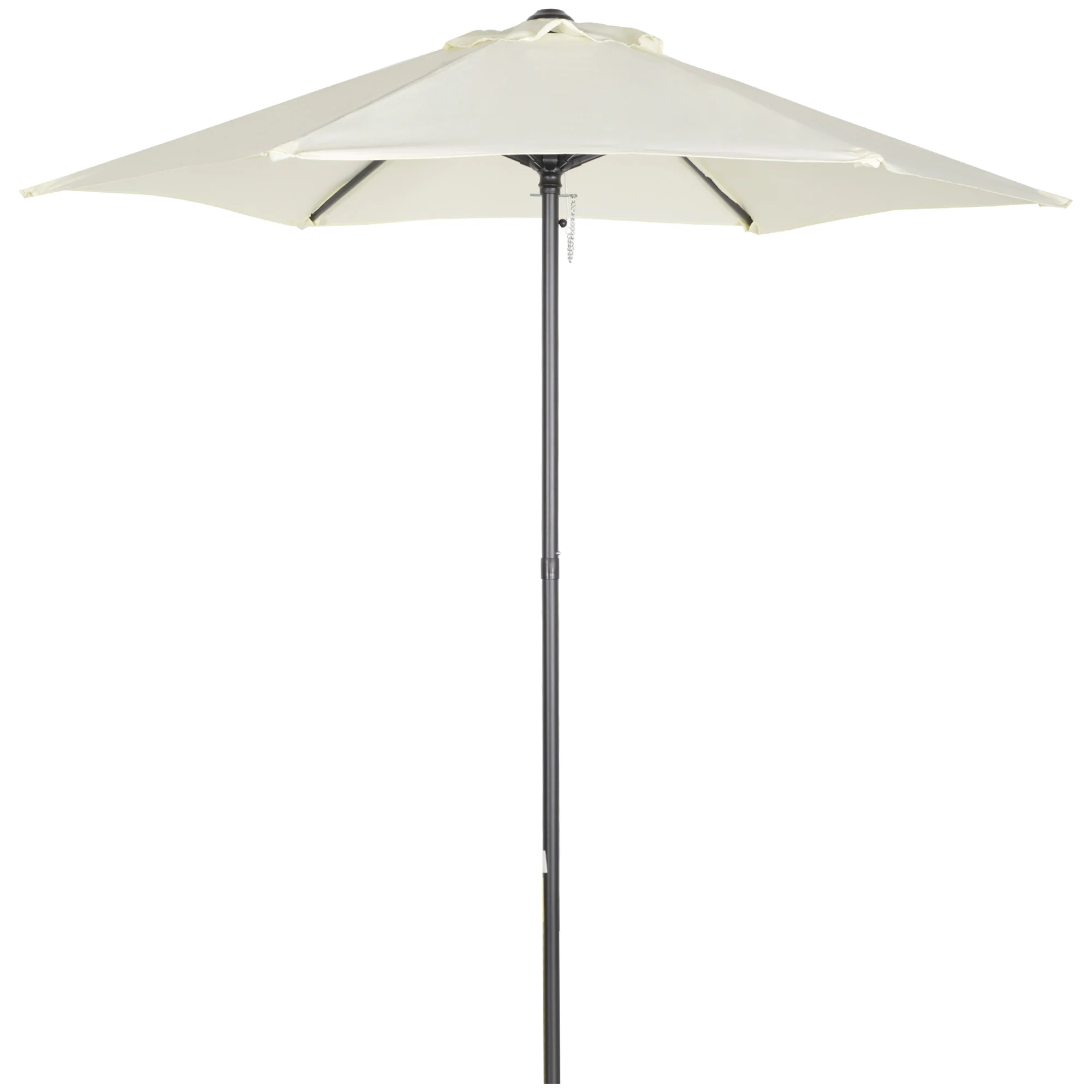 Outsunny Sombrilla Jardín Ø2x2 M Parasol De Aluminio Con Poste Desmontable Beige