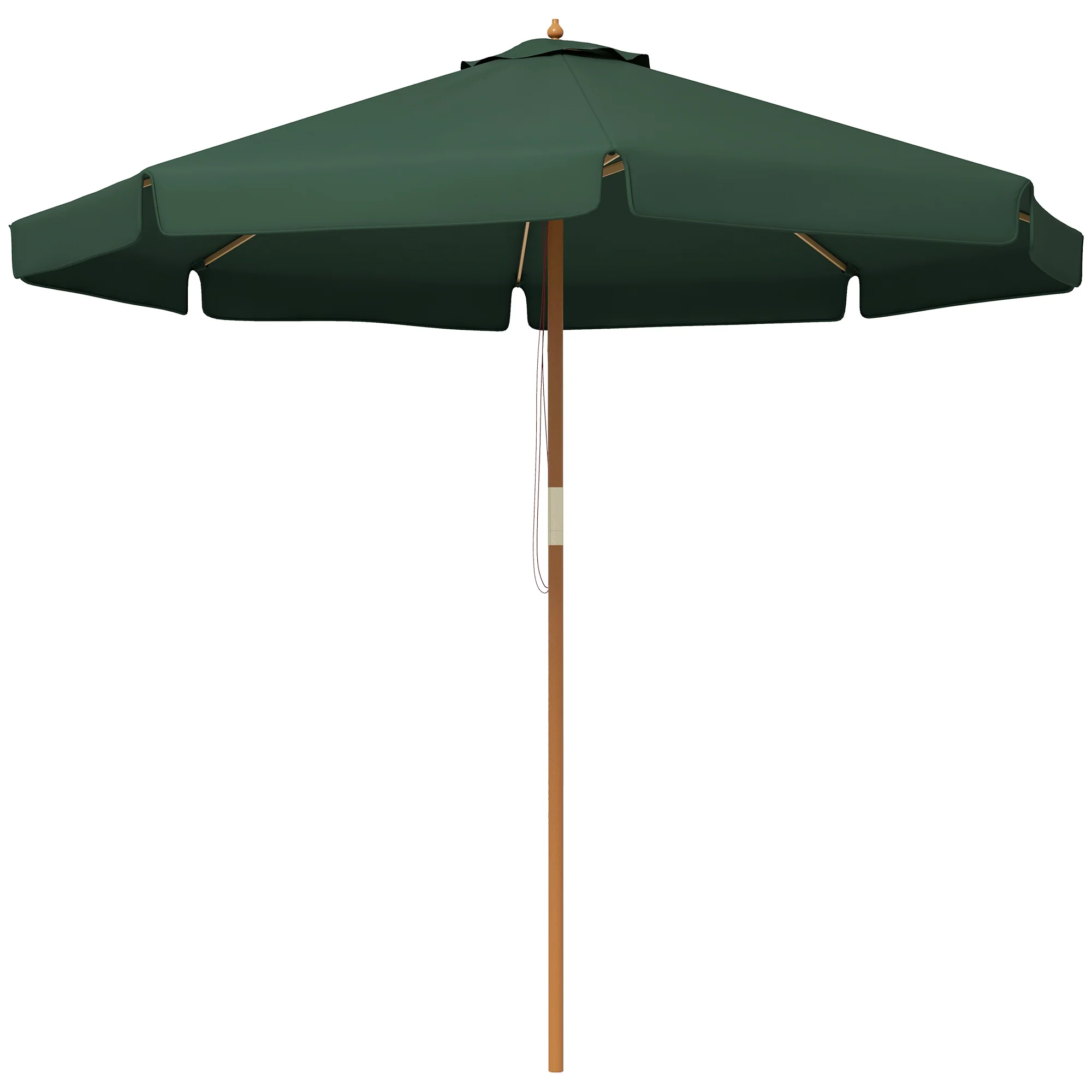 Outsunny Sombrilla Jardín Ø325x250cm Sistema De Polea Techo De Ventilación Verde