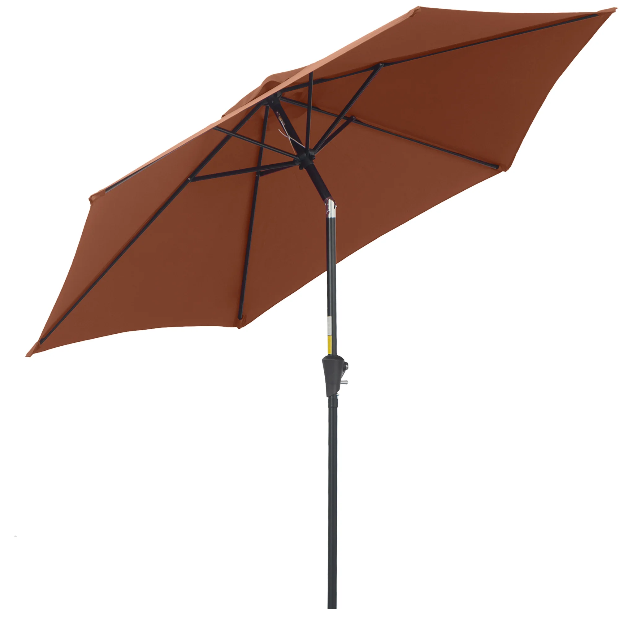 Outsunny Sombrilla Para Jardín Ø260x235 Cm Parasol De Aluminio Reclinable Café
